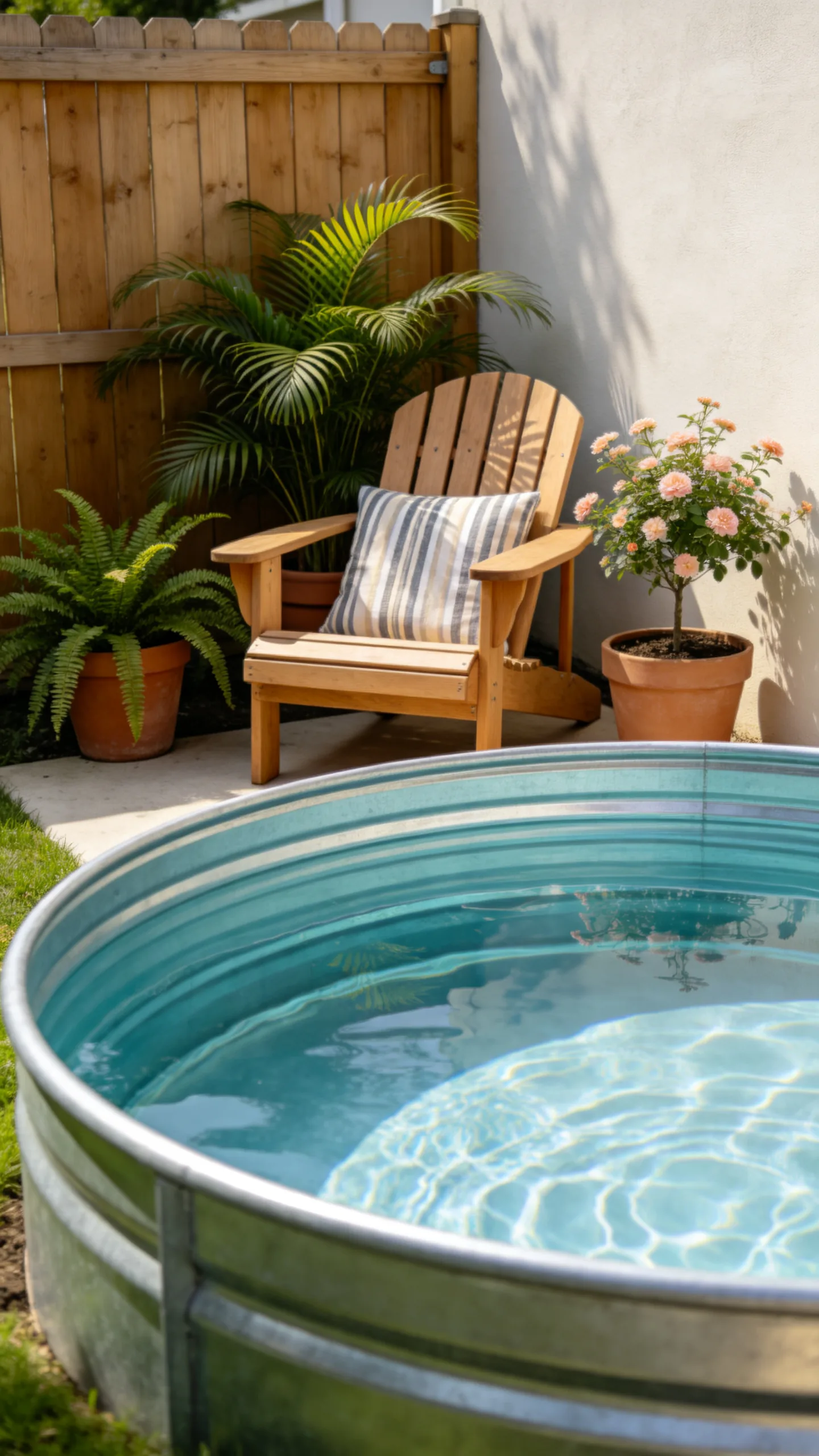 Compact Corner Stock Tank Pool