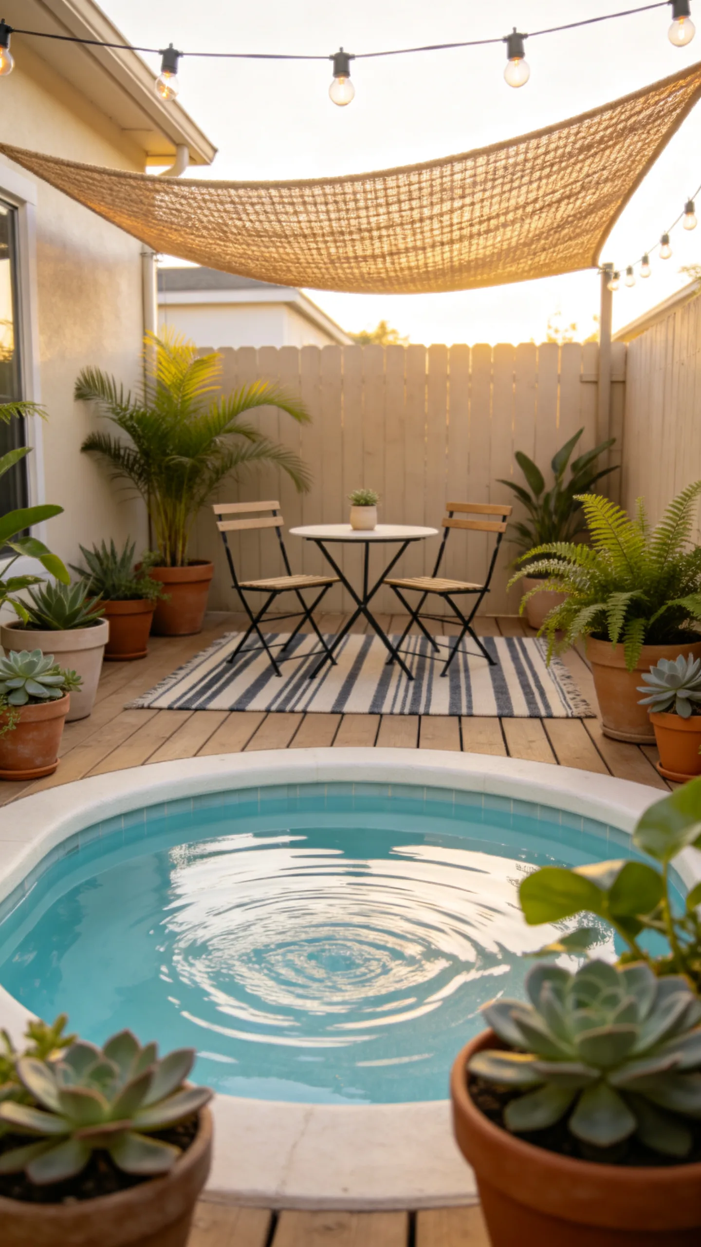 Tiny Backyard Pool Nook