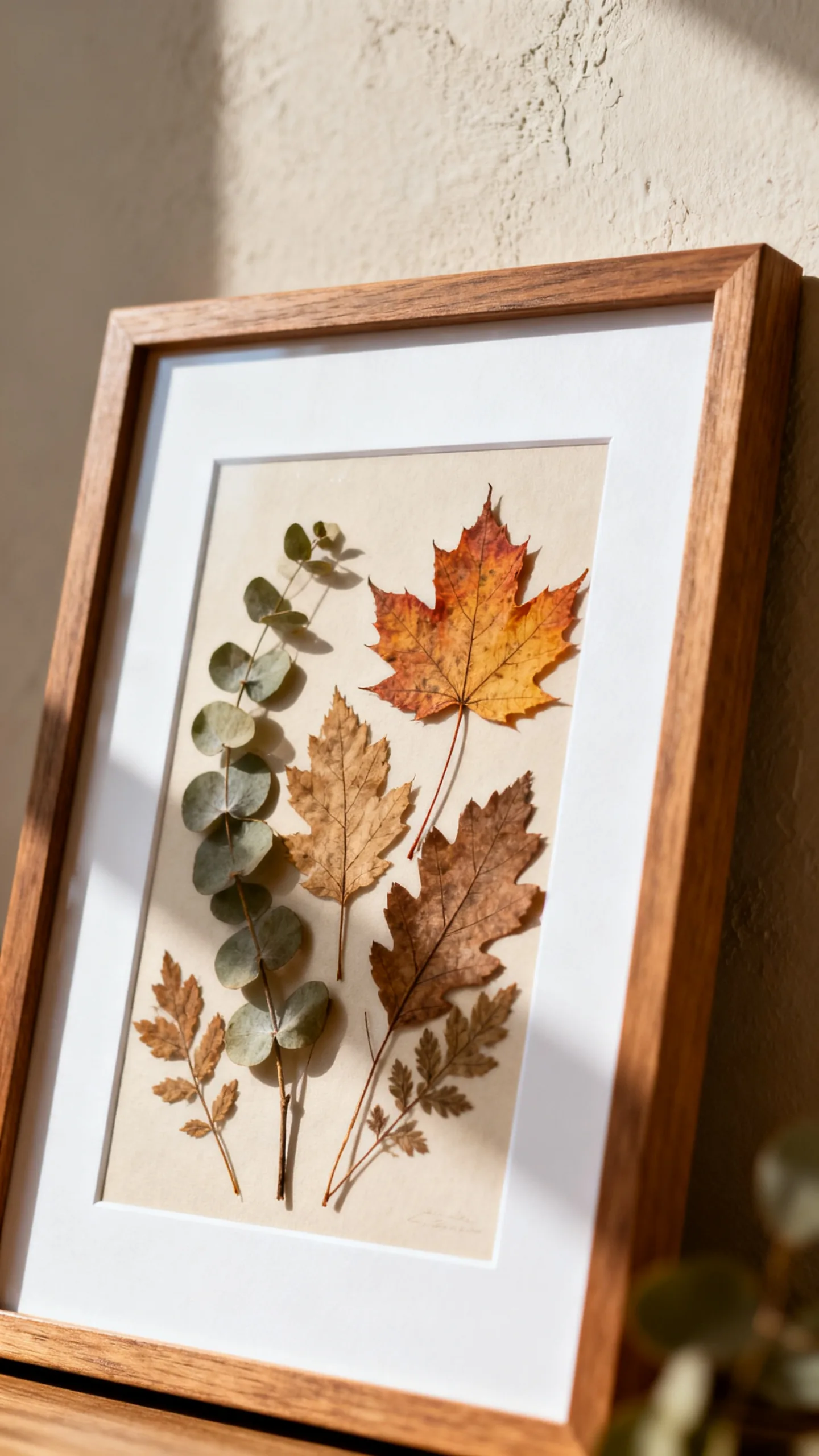 Frame Pressed Leaves With Wide Mats