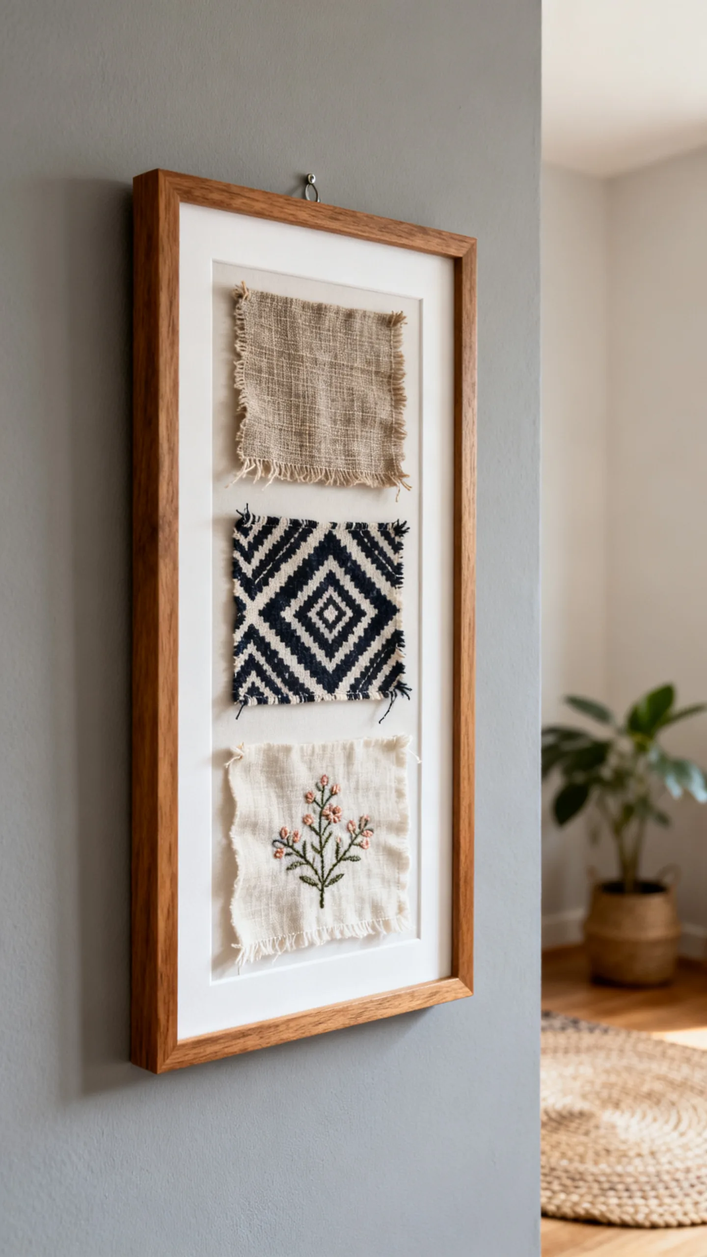 Use Fabric Scraps As Framed Art