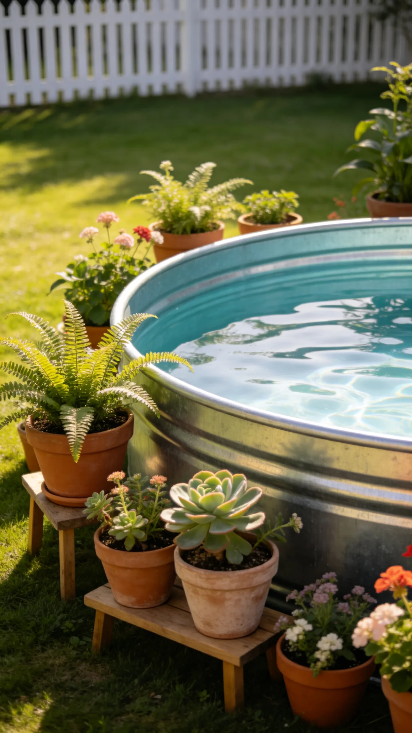 Potted Plants Around the Pool