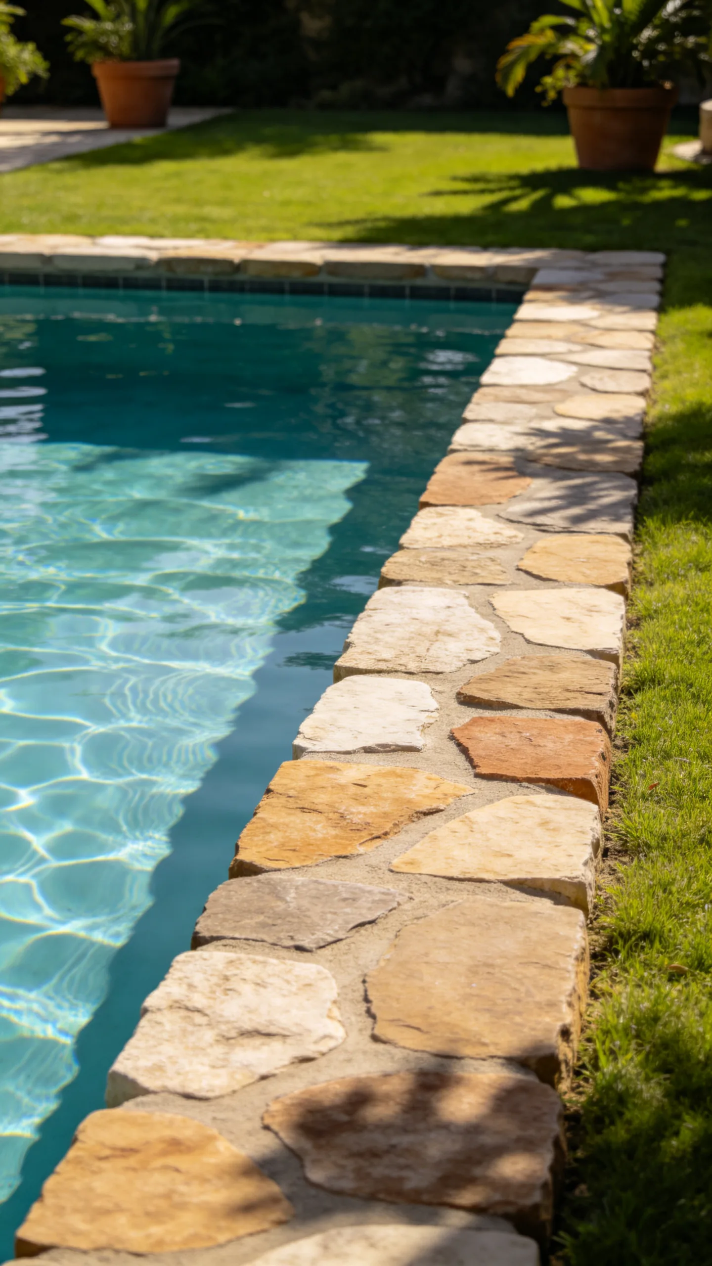 Stone Border Around the Pool