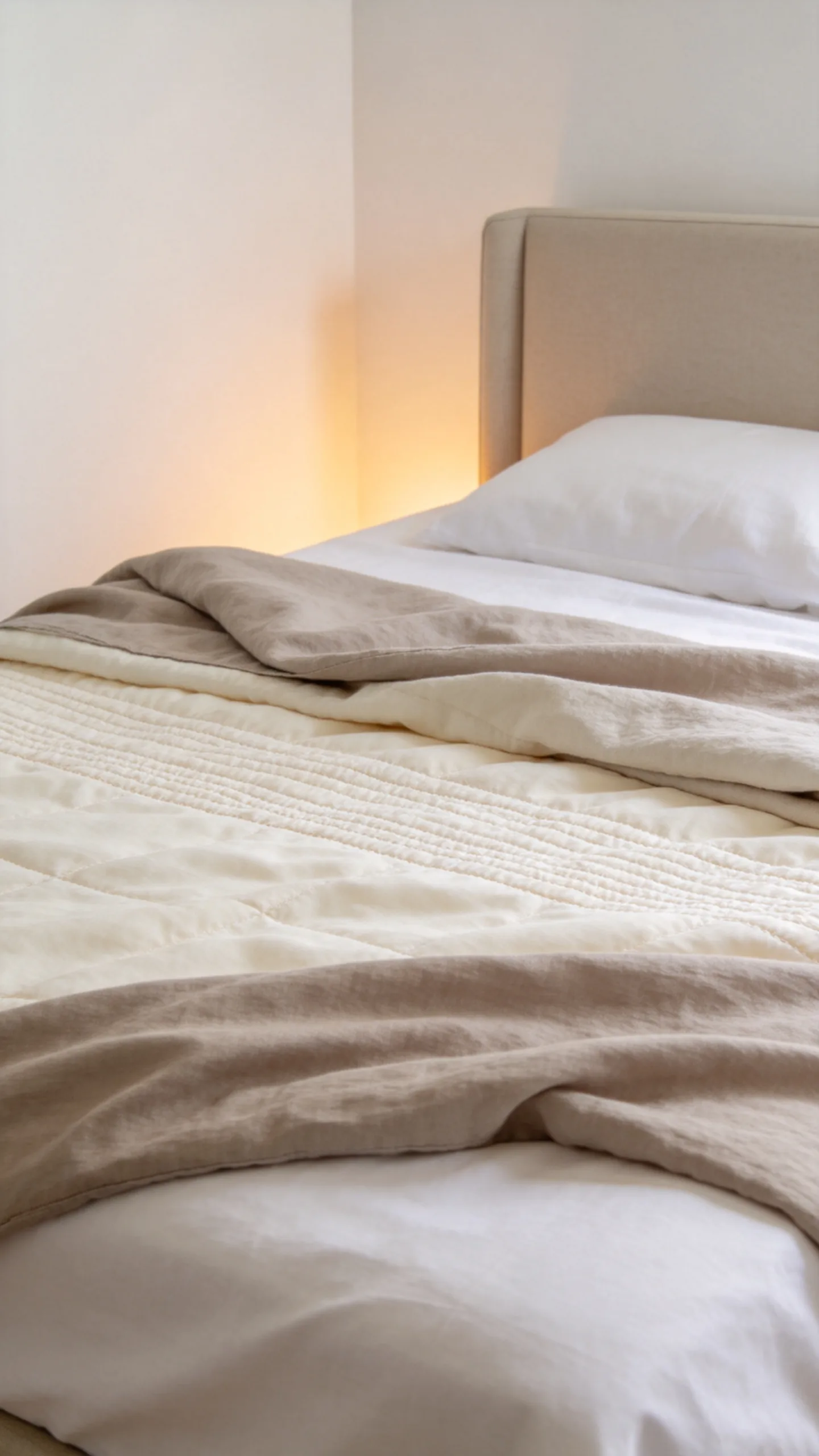 1. Layer an Oatmeal Duvet Over Crisp Ivory Sheets