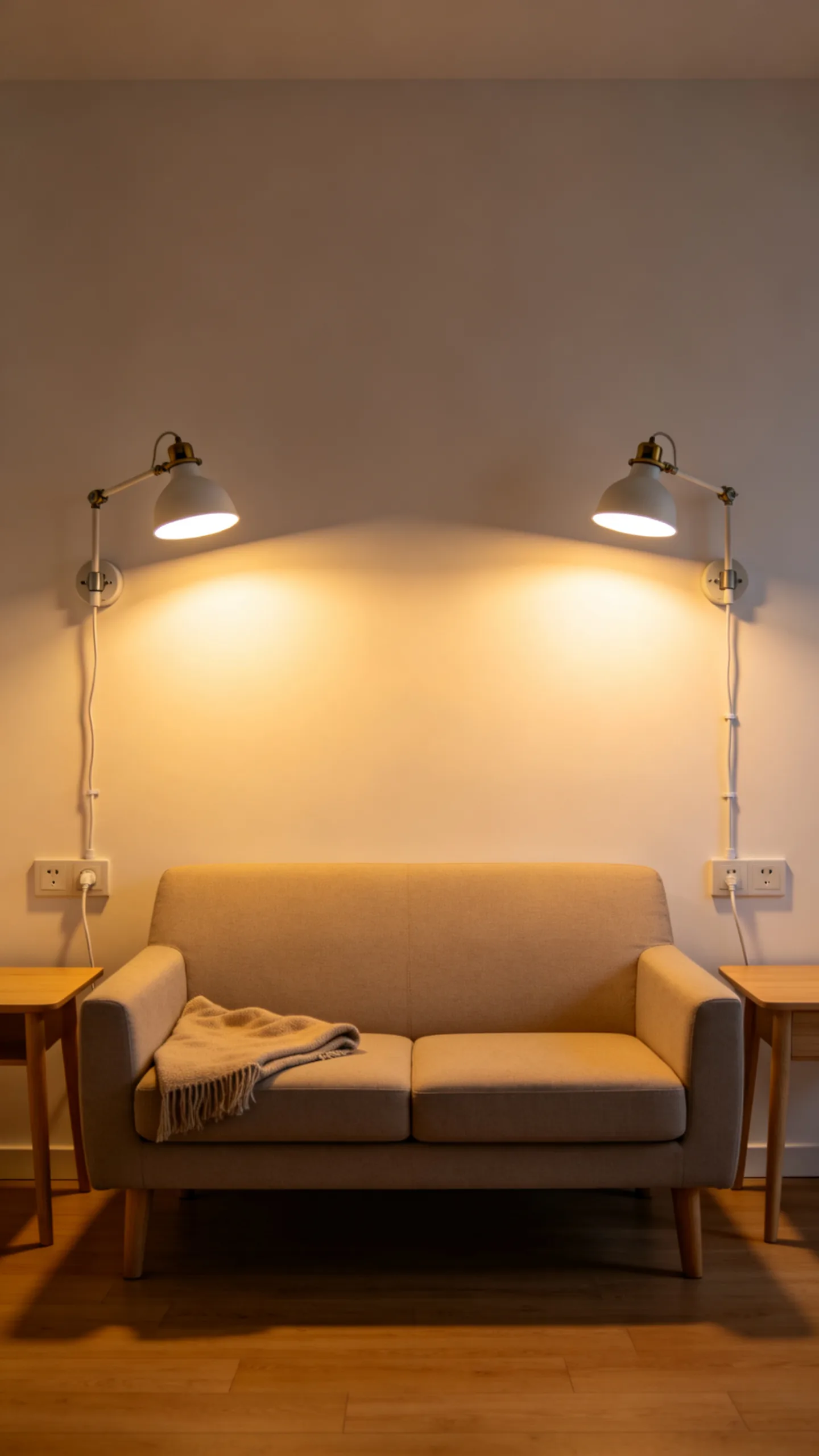 2. Frame the Sofa With Plug-In Wall Sconces