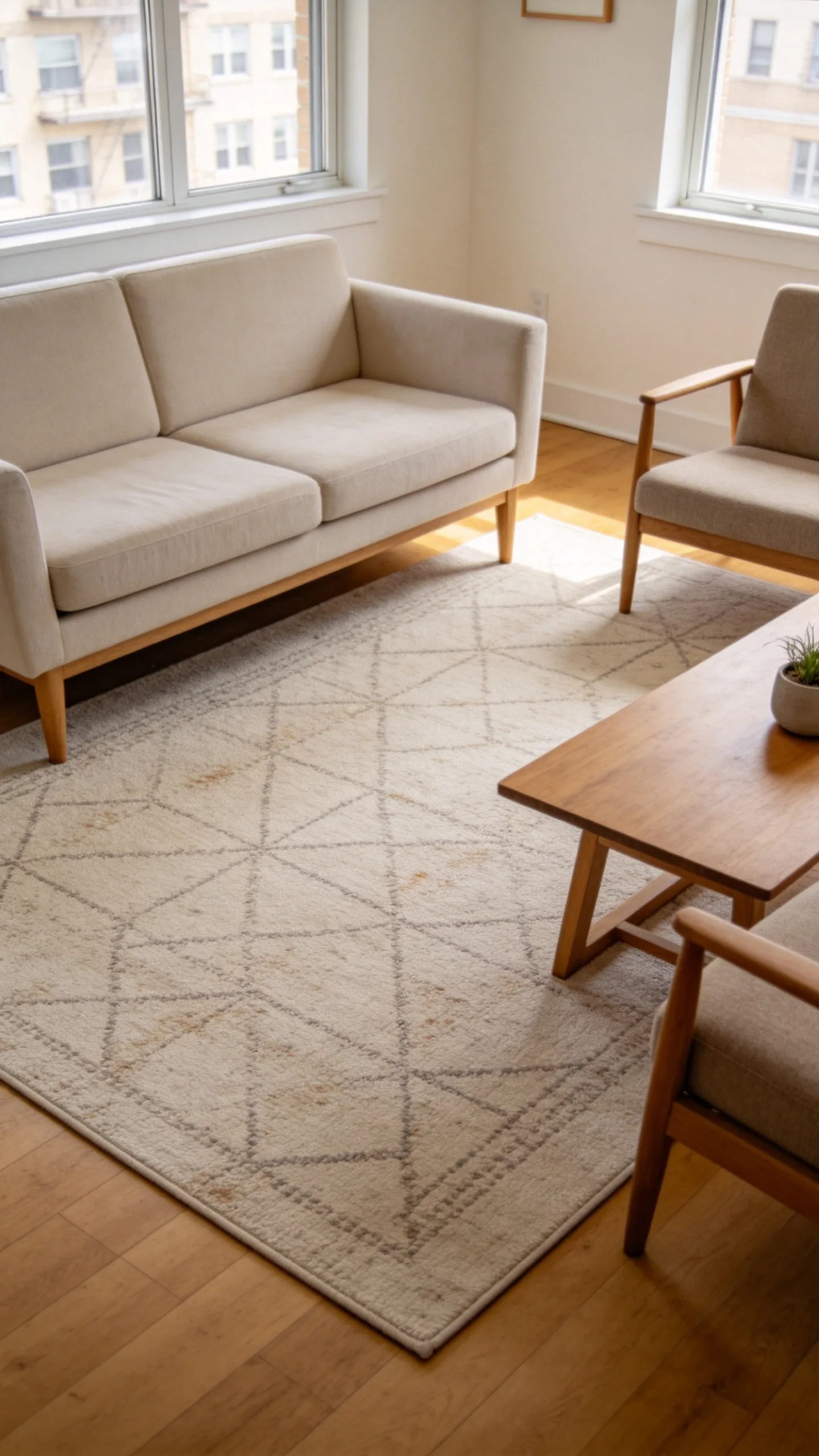 3. Define the Seating Area With a Properly Sized Rug