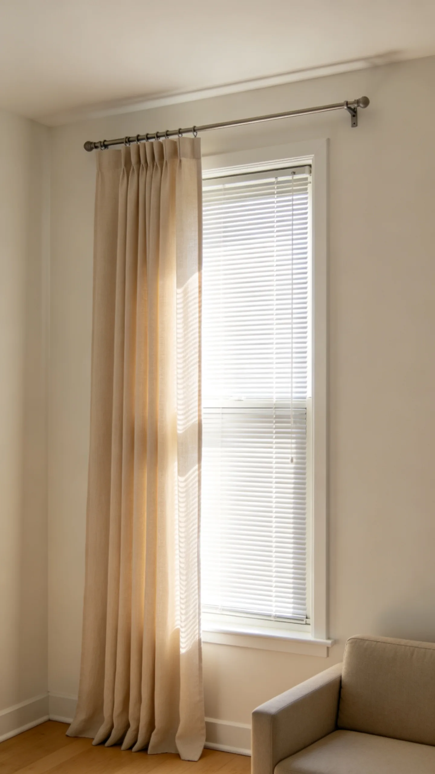 4. Hang Curtains Higher to Make the Ceiling Look Taller