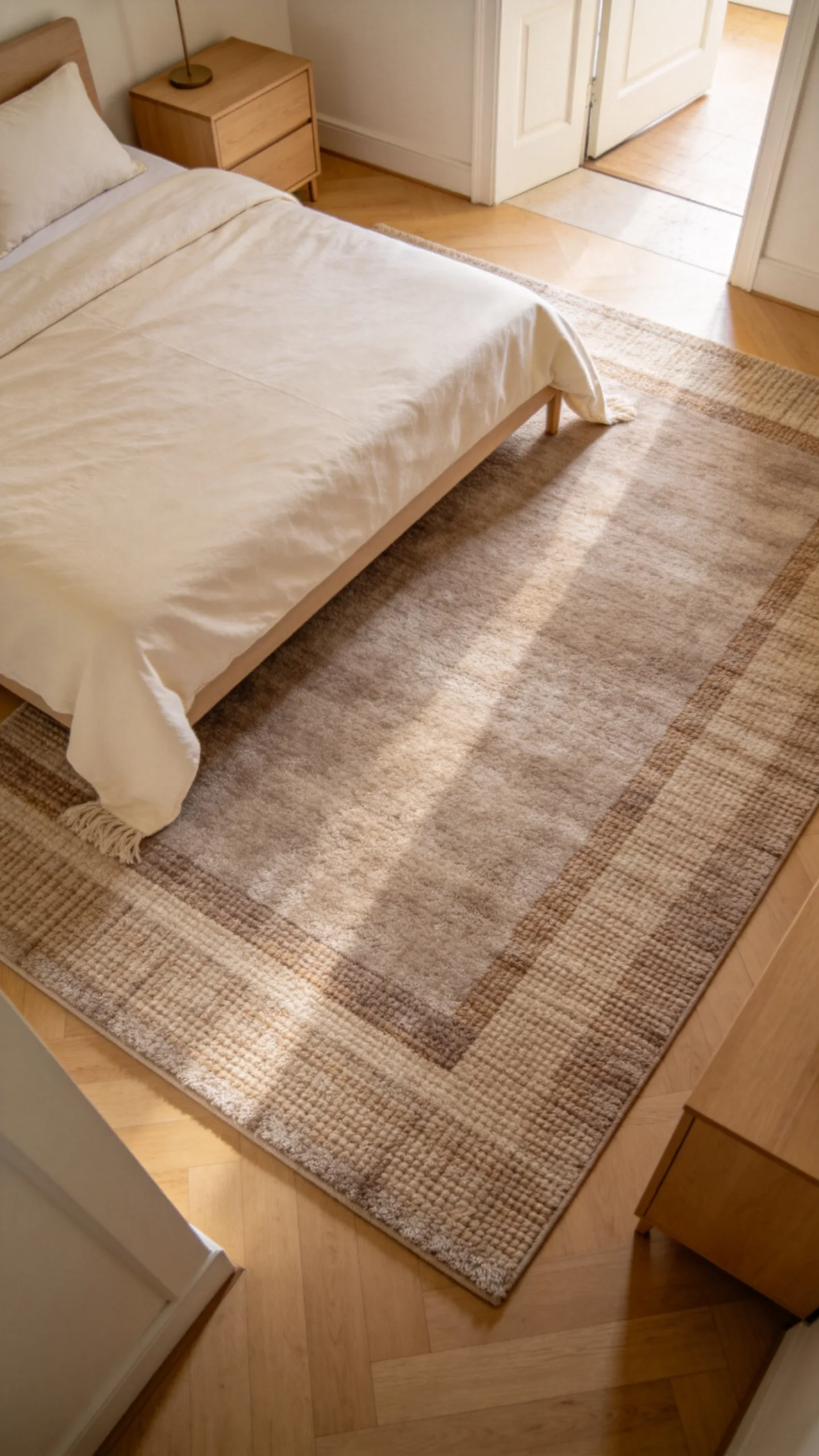 9. Ground the Bed With a Large Warm Greige Rug