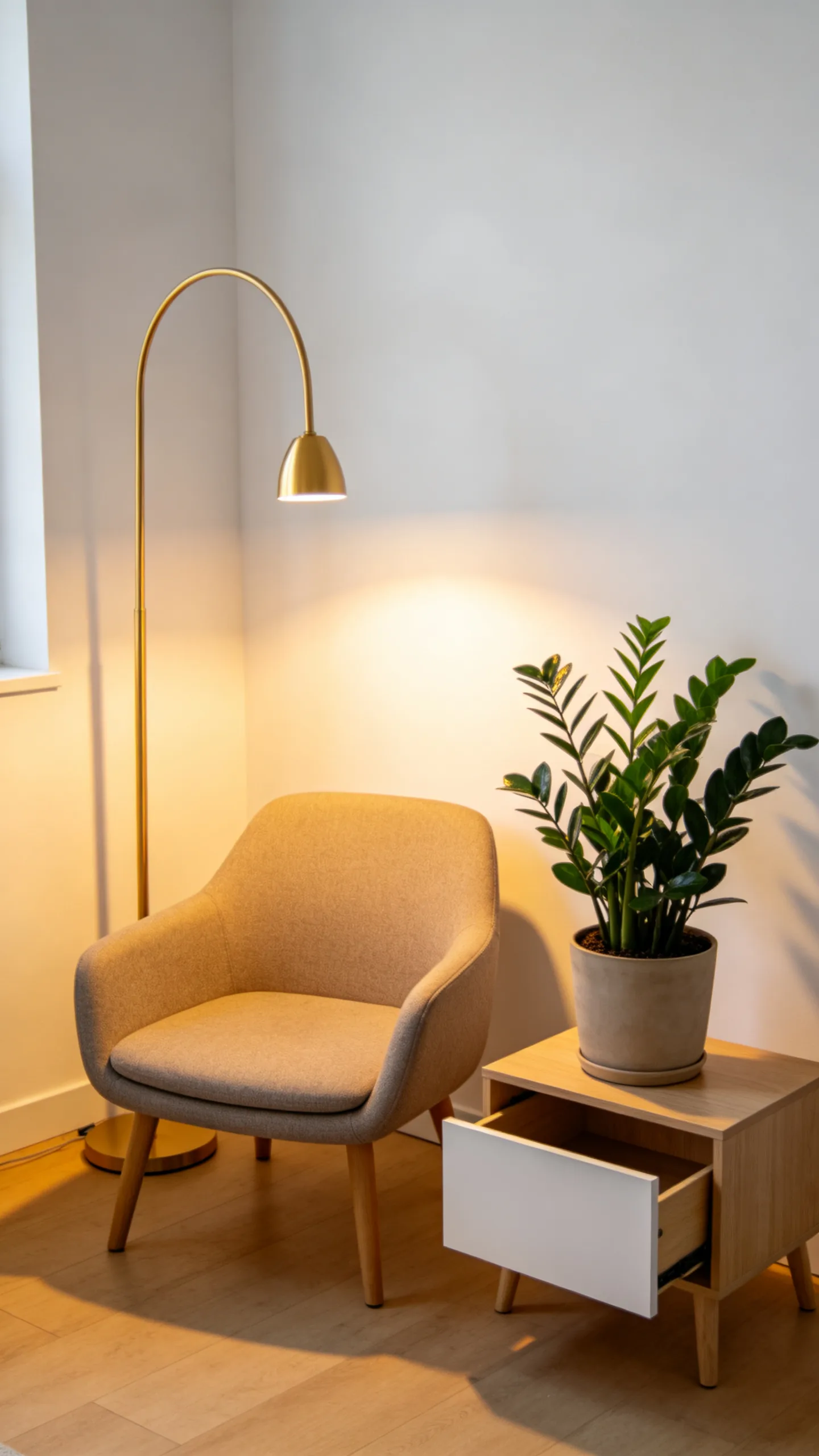 11. Style Empty Corners With a Floor Lamp and Plant