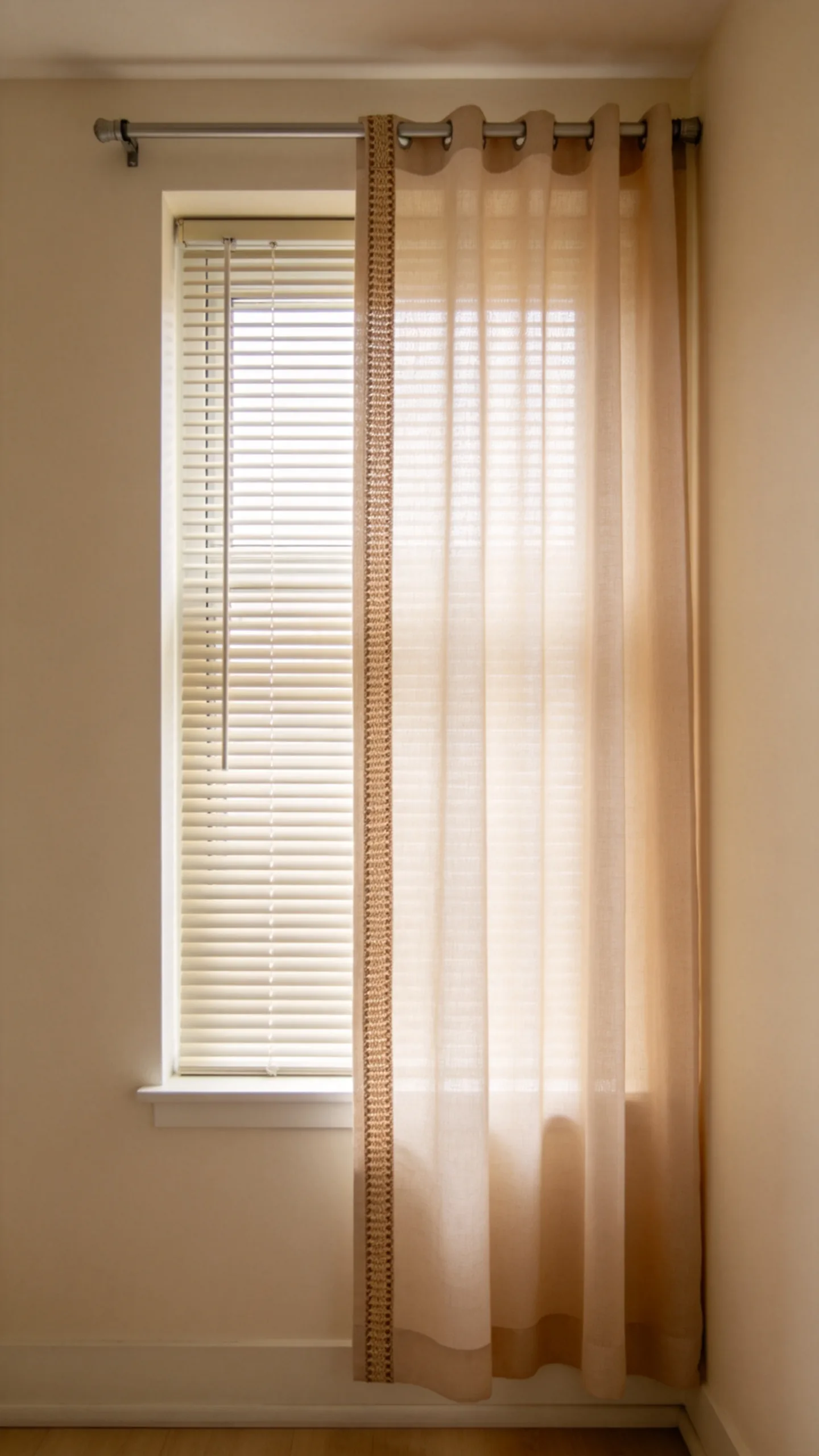 13. Upgrade Rental Blinds With a Fabric Layer