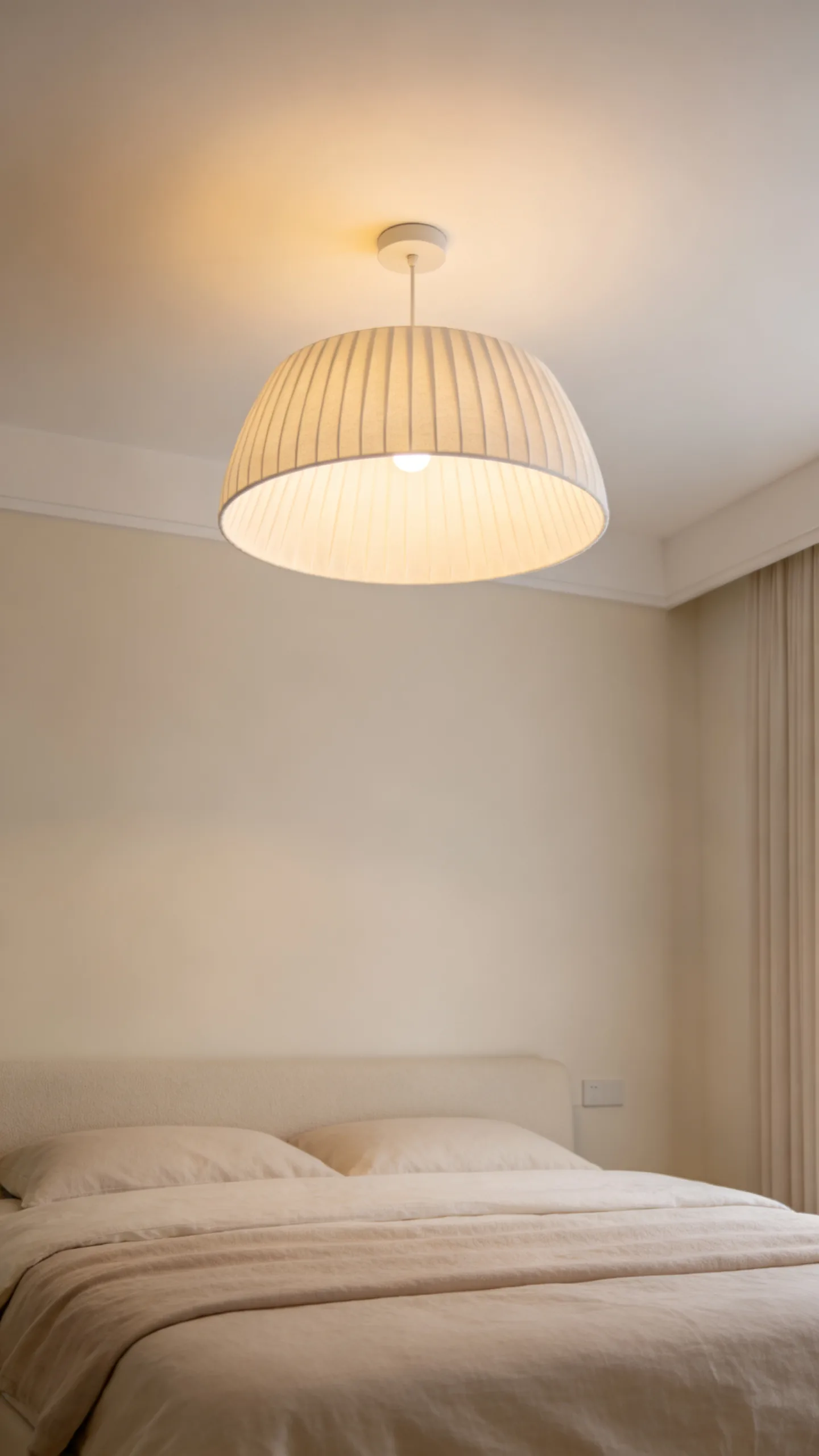 13. Choose a Pleated Pendant With a Soft Diffused Shade