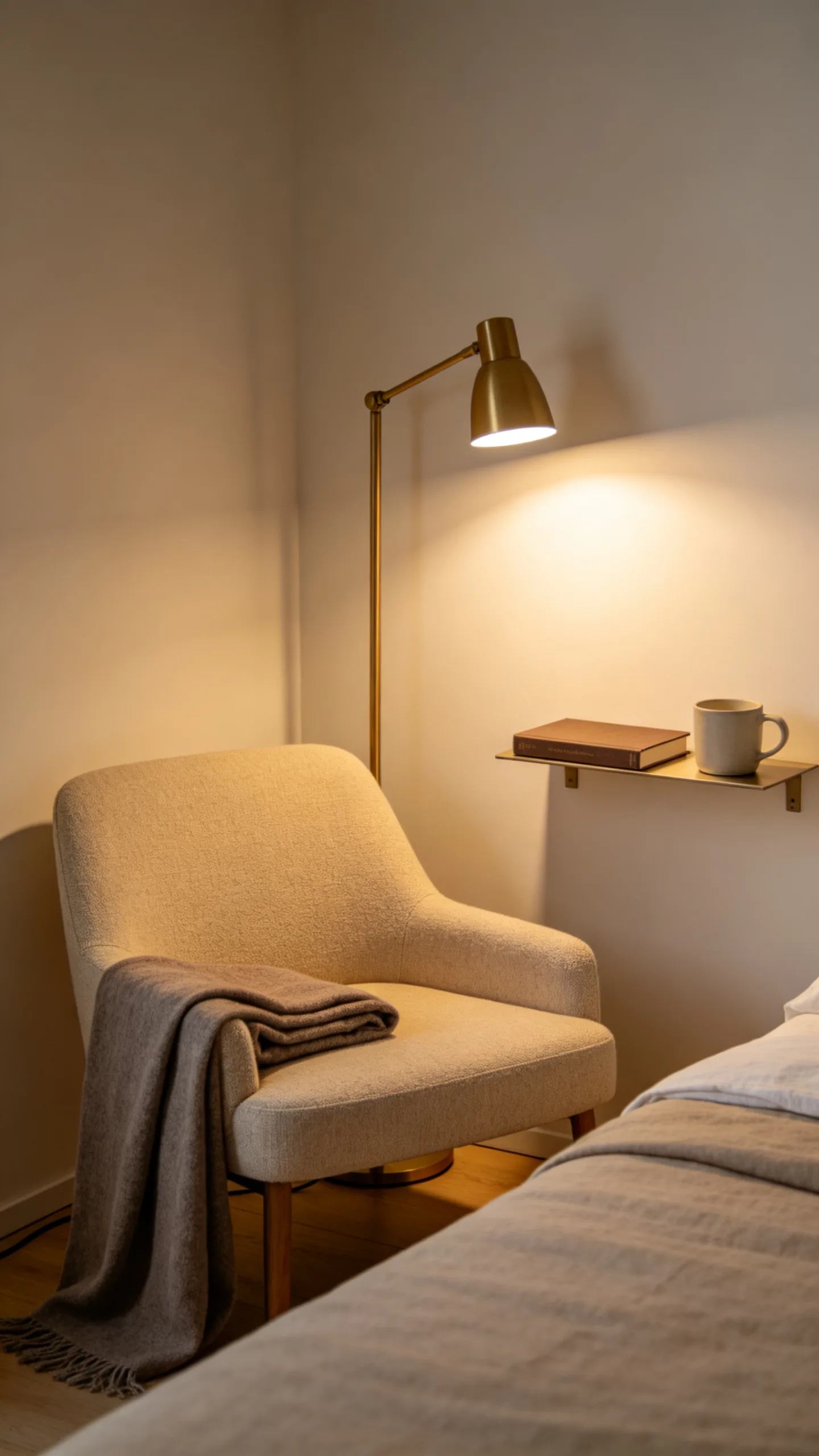 17. Create a Reading Corner With a Floor Lamp and Blanket