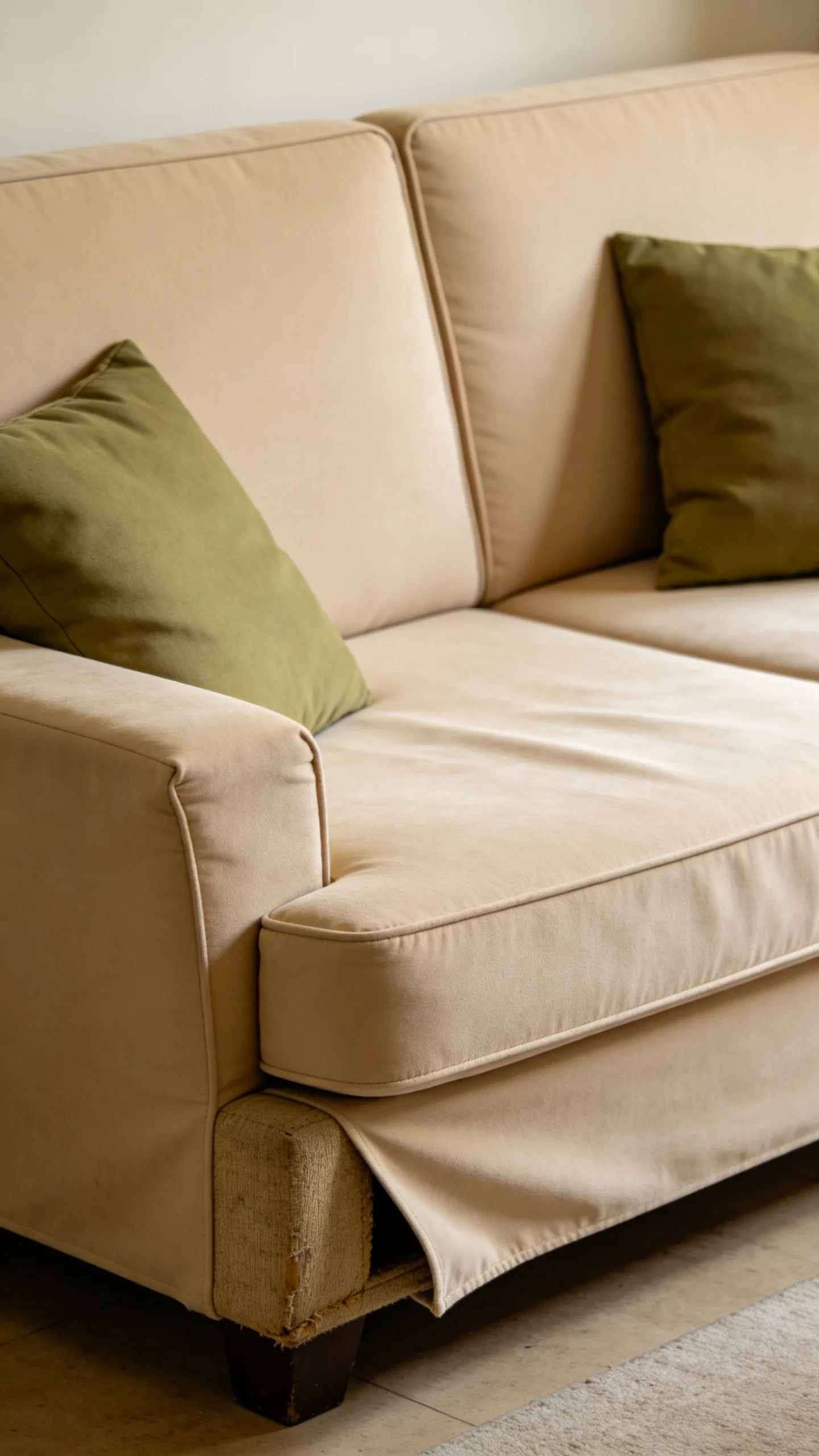 19. Cover a Worn Sofa With a Tailored Slipcover