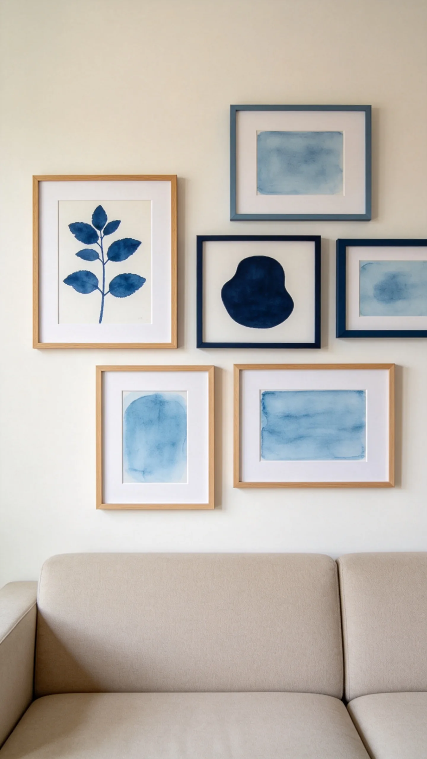 7. Style a Blue-and-White Gallery Wall
