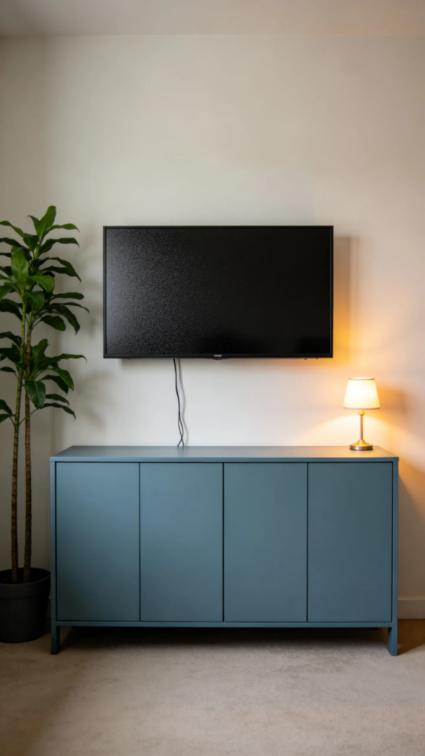 14. Add a Blue Painted Media Cabinet
