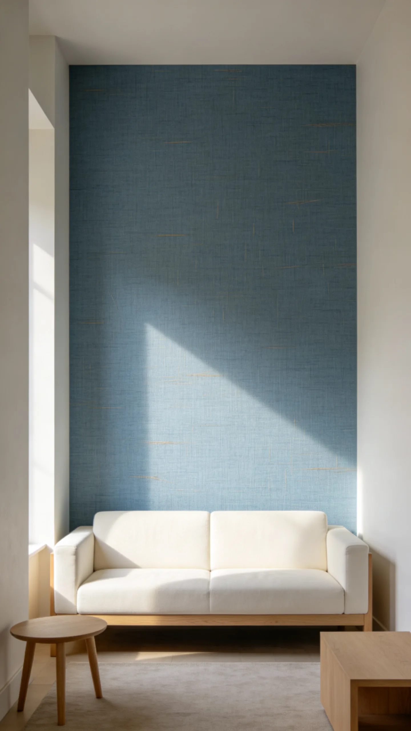 15. Use Blue Grasscloth or Textured Wallpaper