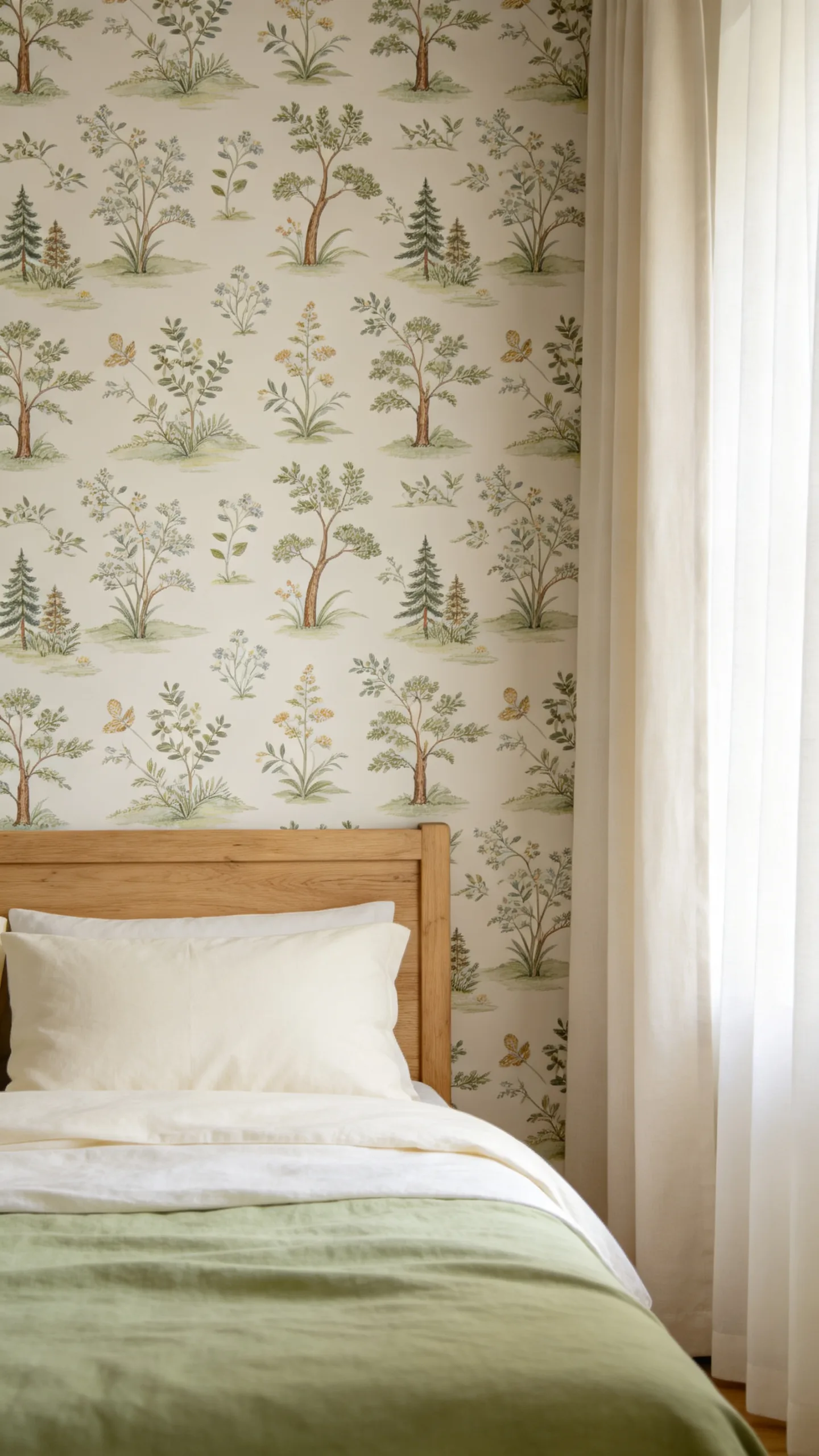 6. Add Wallpaper Behind the Headboard