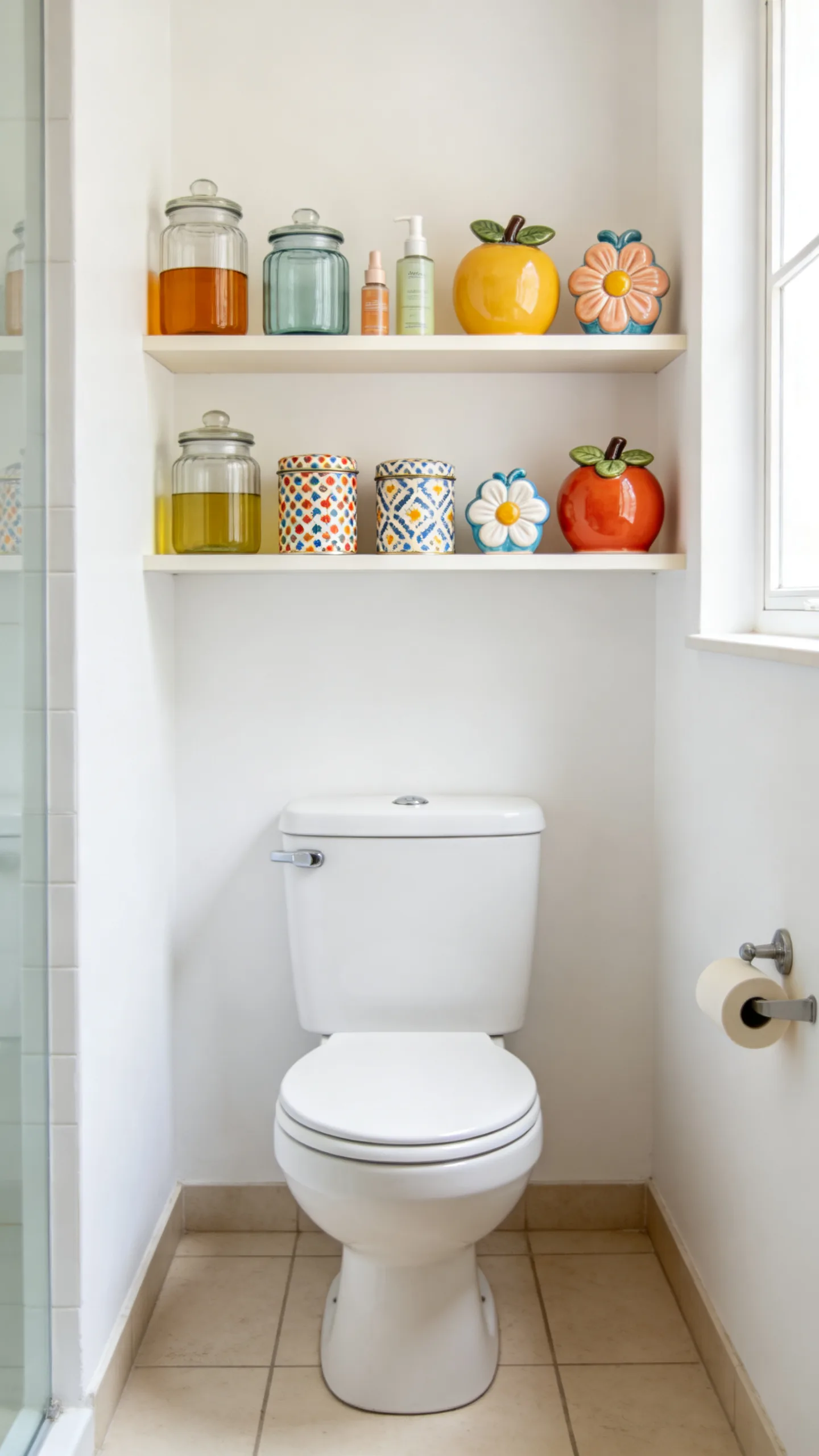 12. Style Open Shelves With Colorful Containers