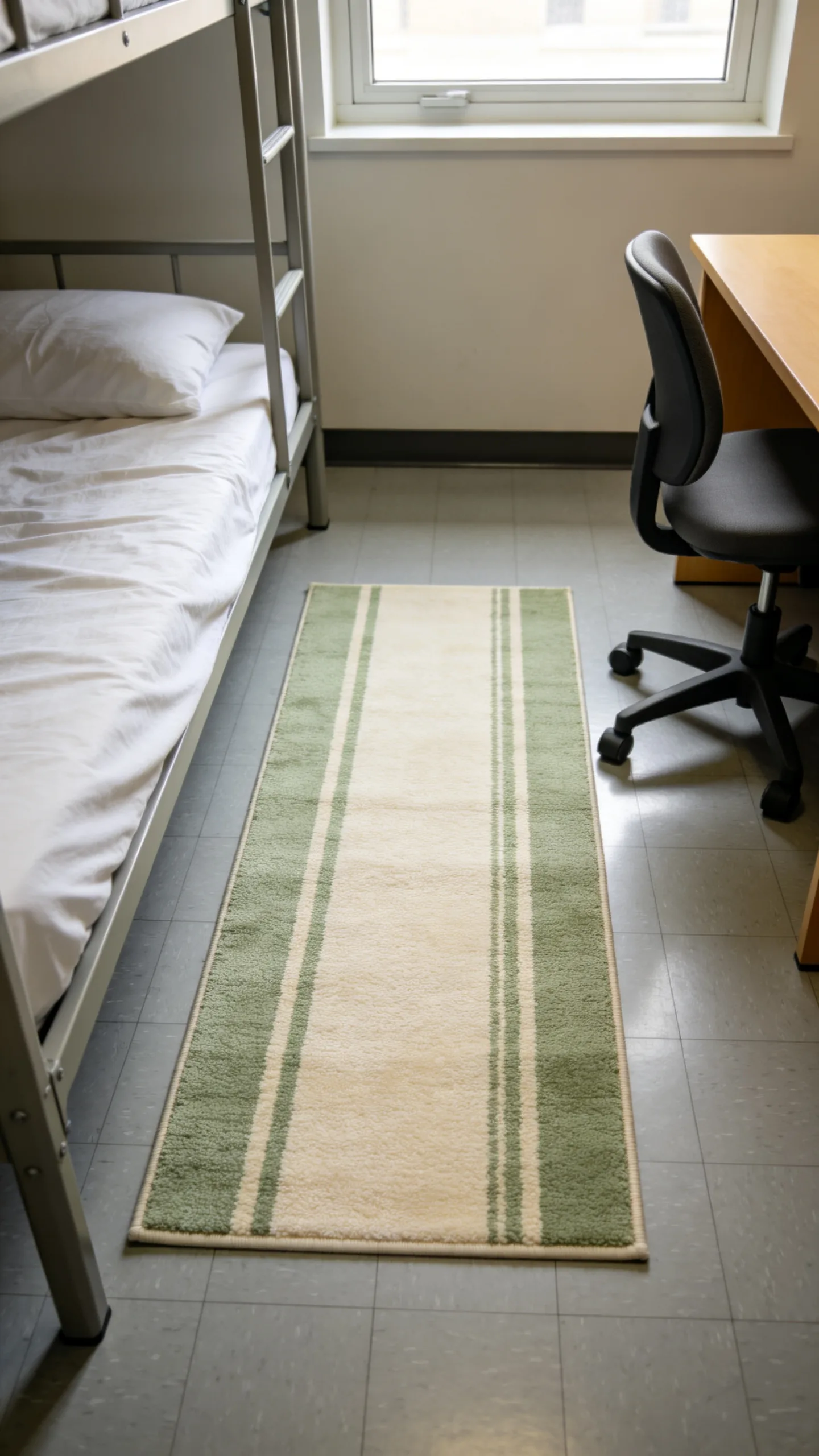 4. Add a Slim Rug Beside the Bed