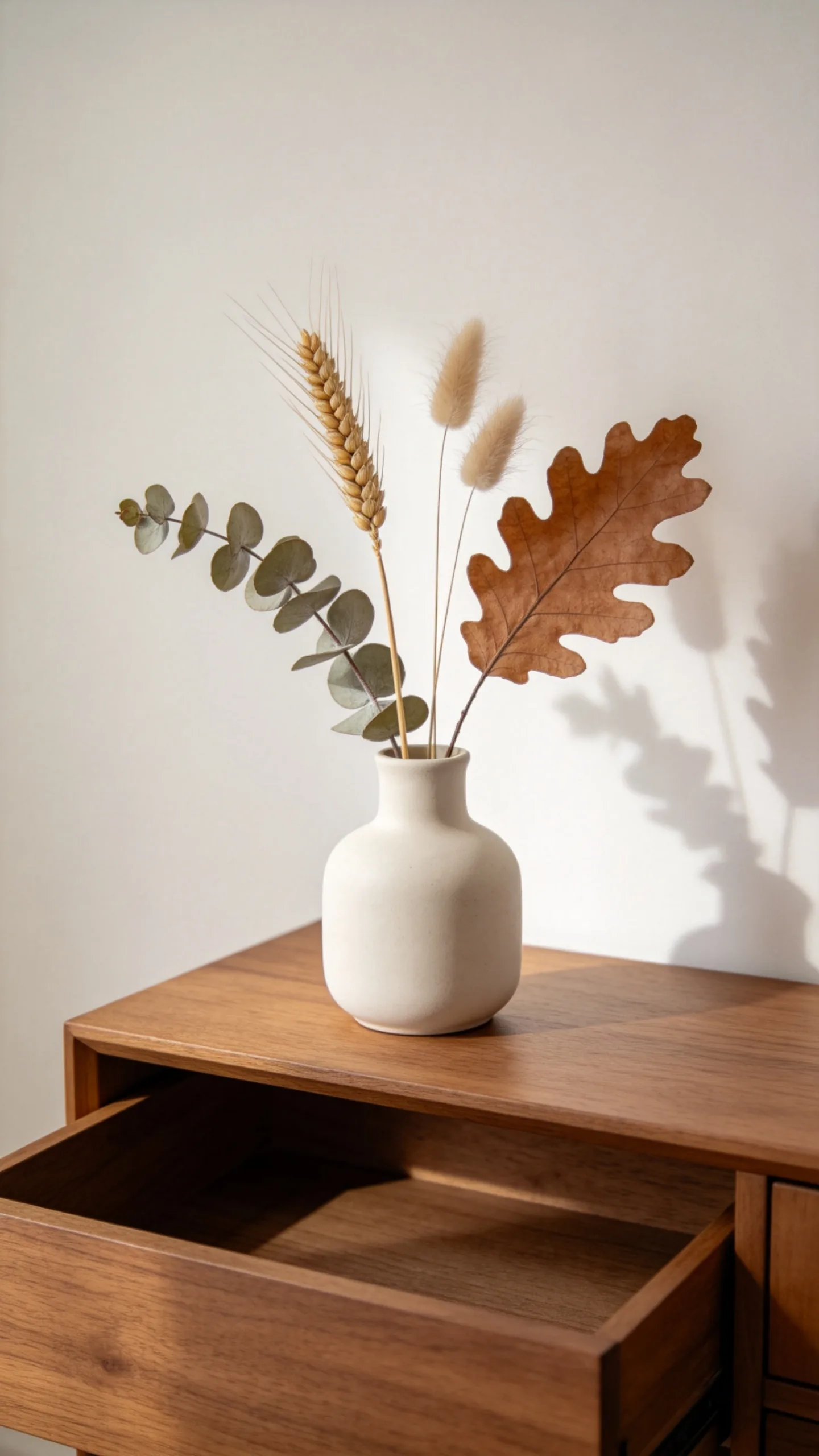 5. Fill a Ceramic Vase With Dried Fall Stems
