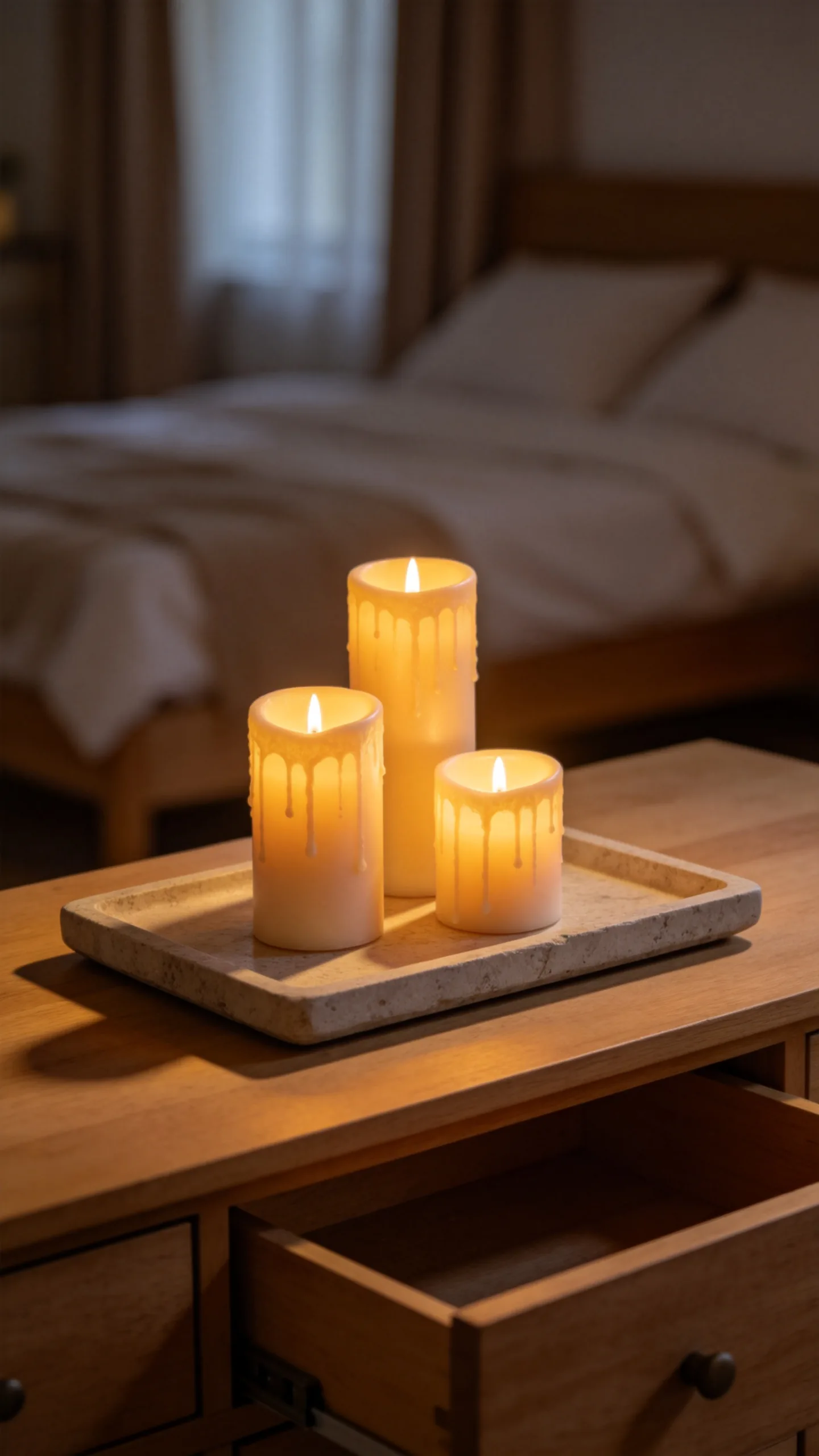 13. Make a Candle Cluster With Flameless Pillars