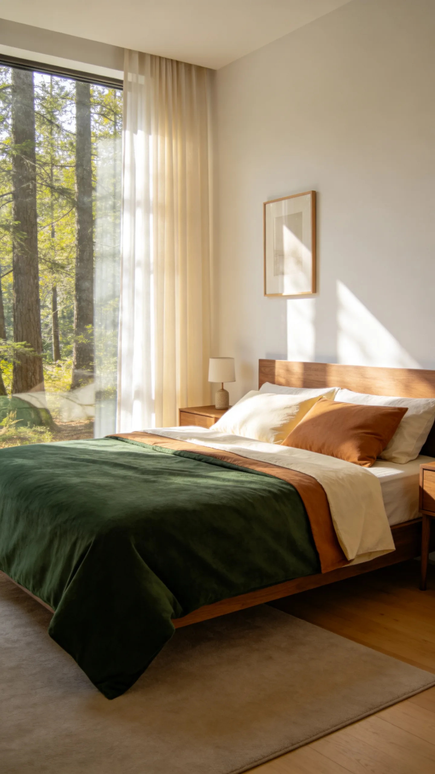 17. Use a Forest Green Duvet as the Focal Point