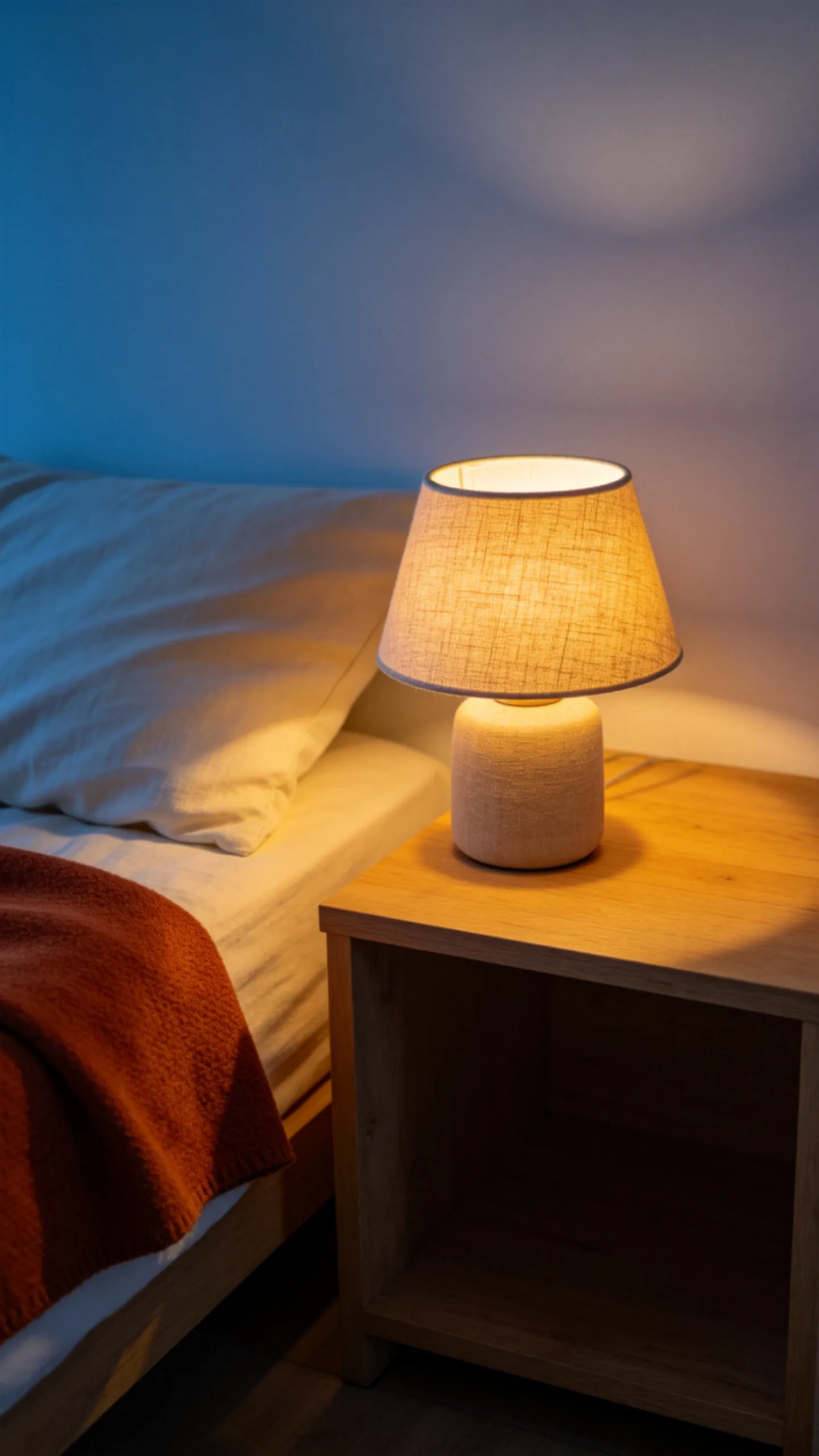 8. Warm the Room With Golden Bedside Lighting