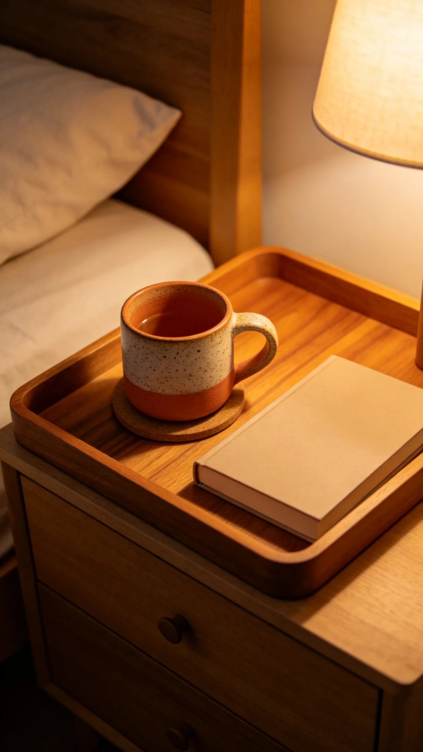 23. Add a Bedside Mug and Book Tray