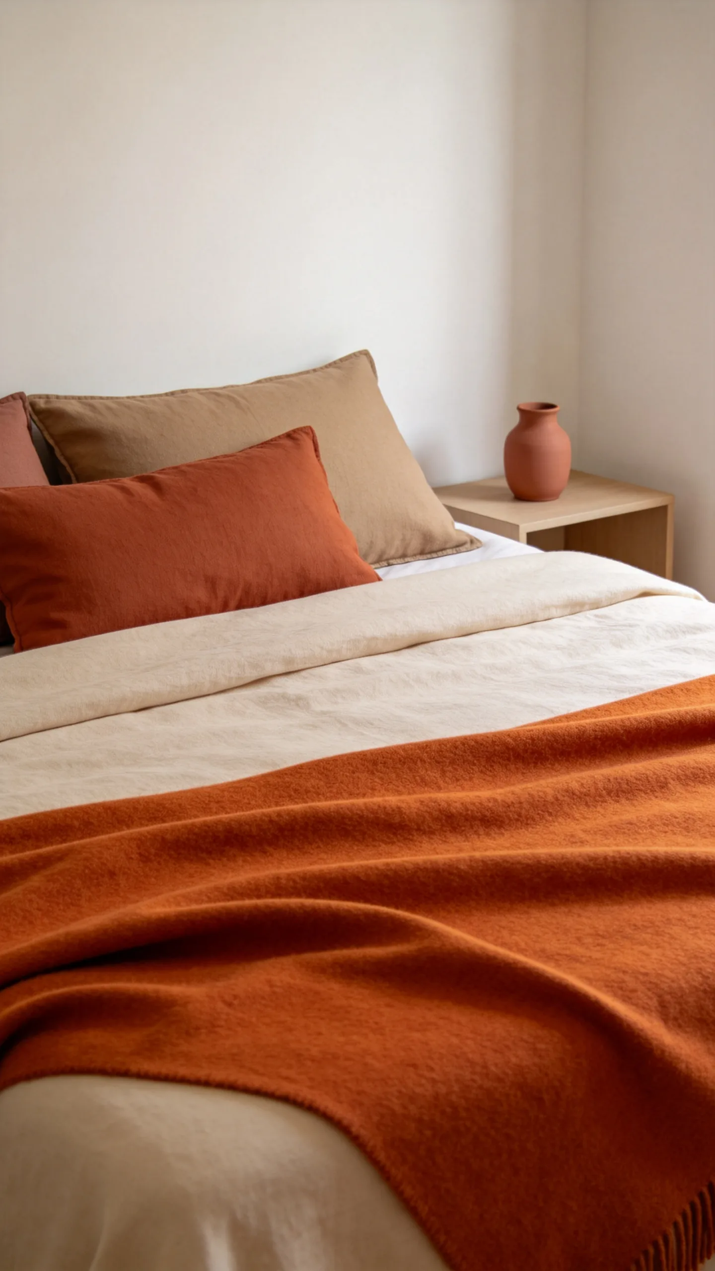 22. Style the Bed With Pumpkin and Spice Colors