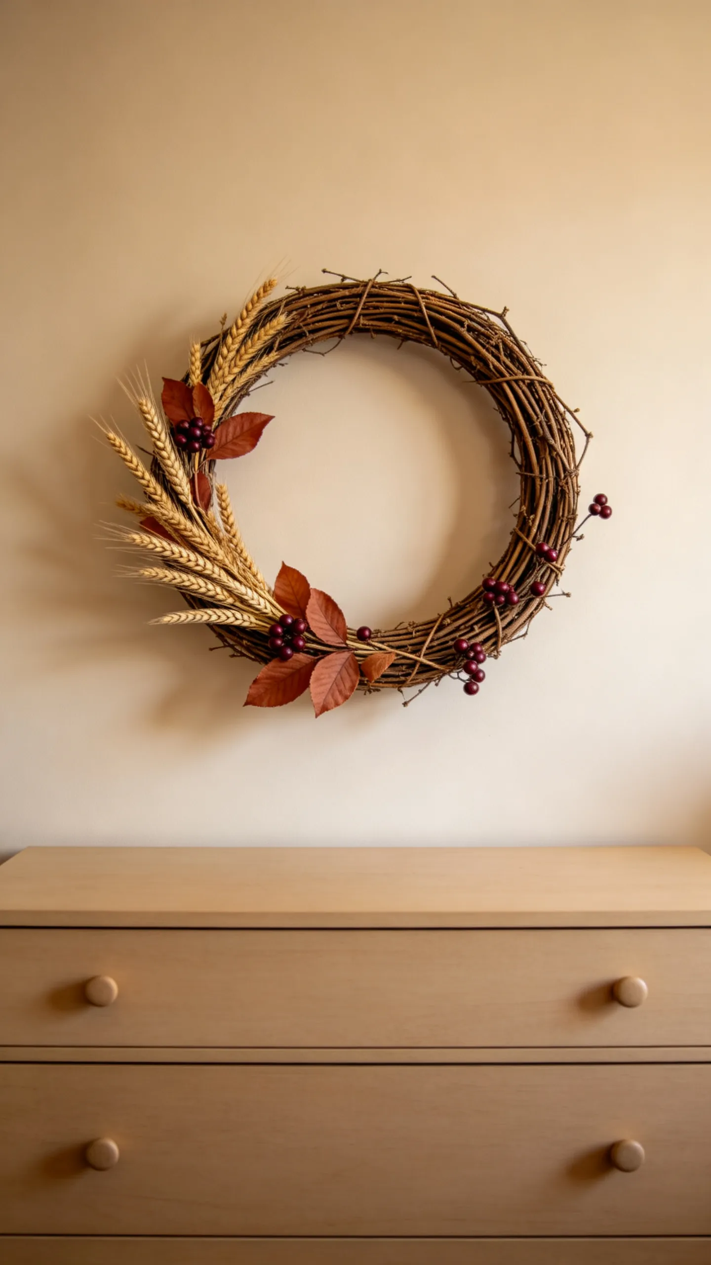 20. Display a Simple Autumn Wreath