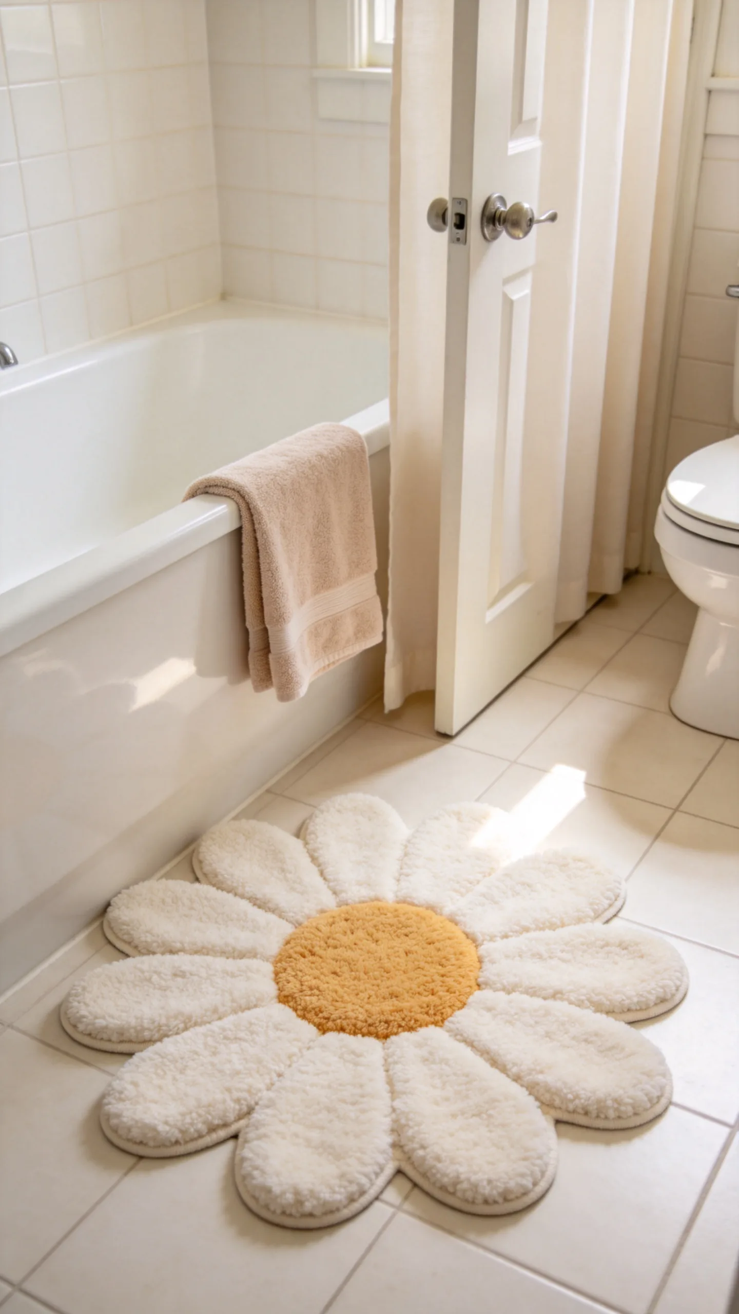 15. Choose a Floral or Tufted Bath Mat