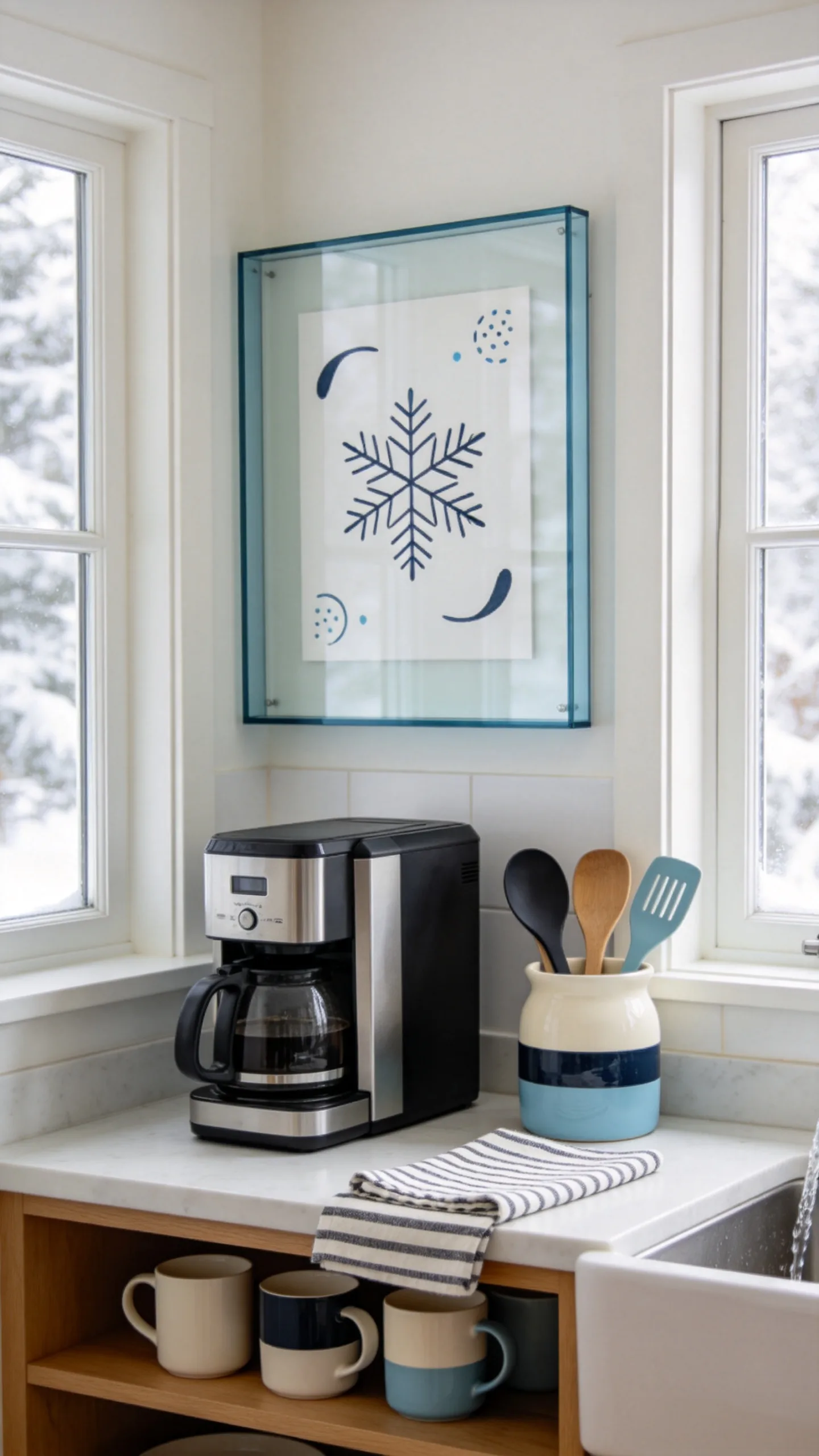 3. Framed Snowflake Kitchen Sign