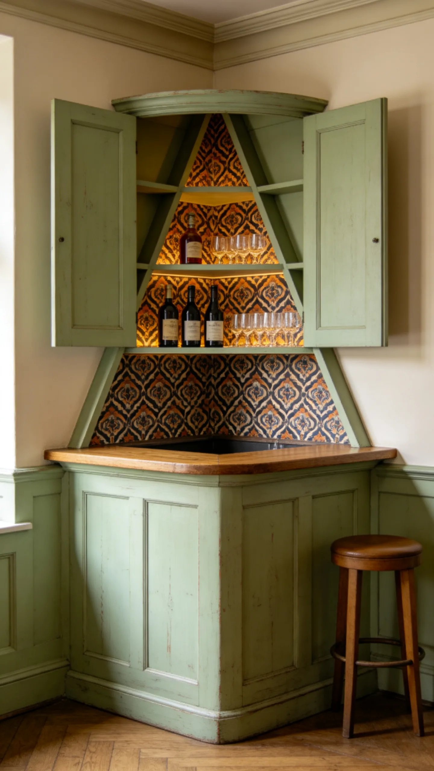 3. Repurposed Vintage Corner Cabinet
