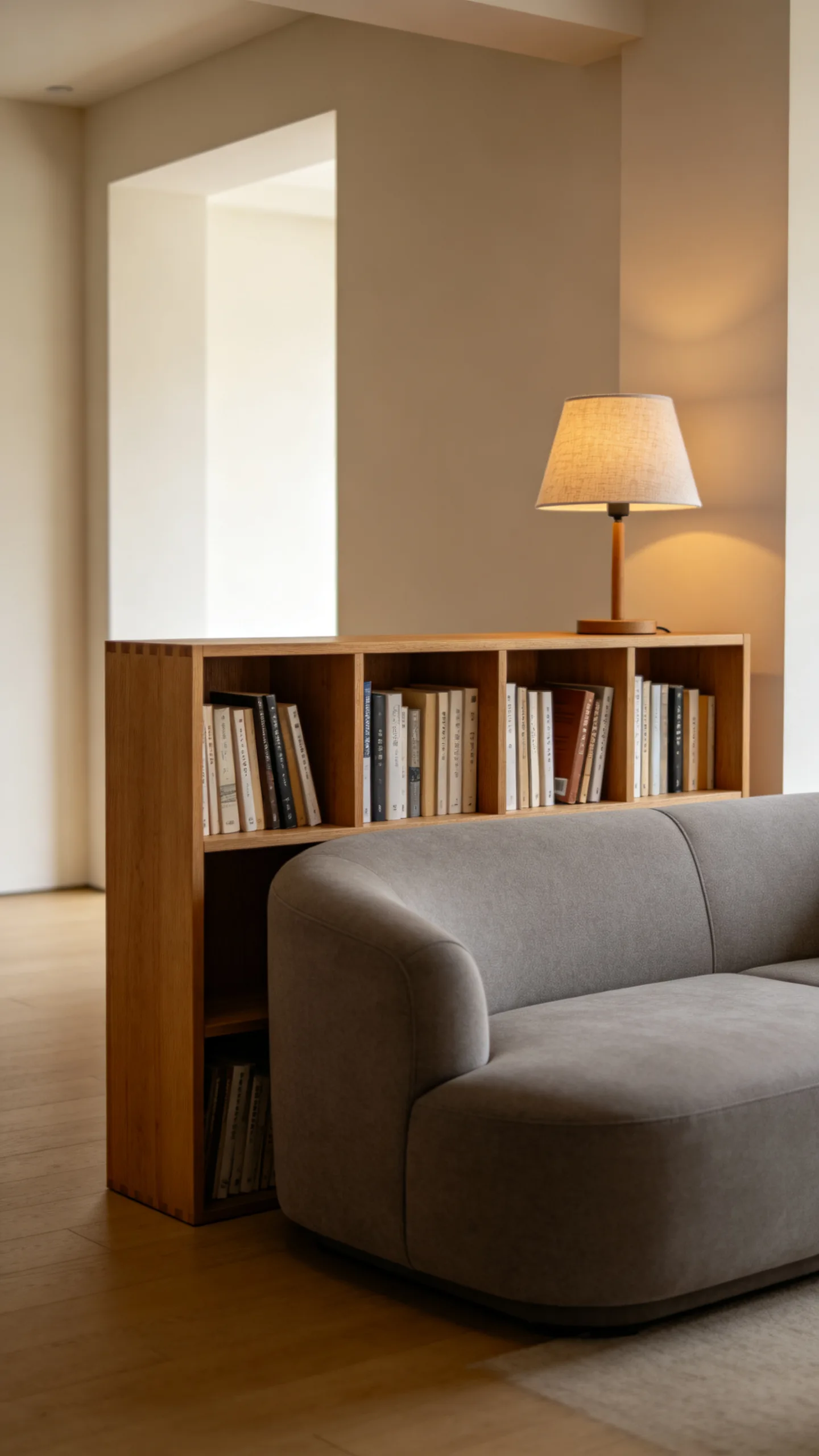 4. Behind-the-Sofa Low Bookshelves