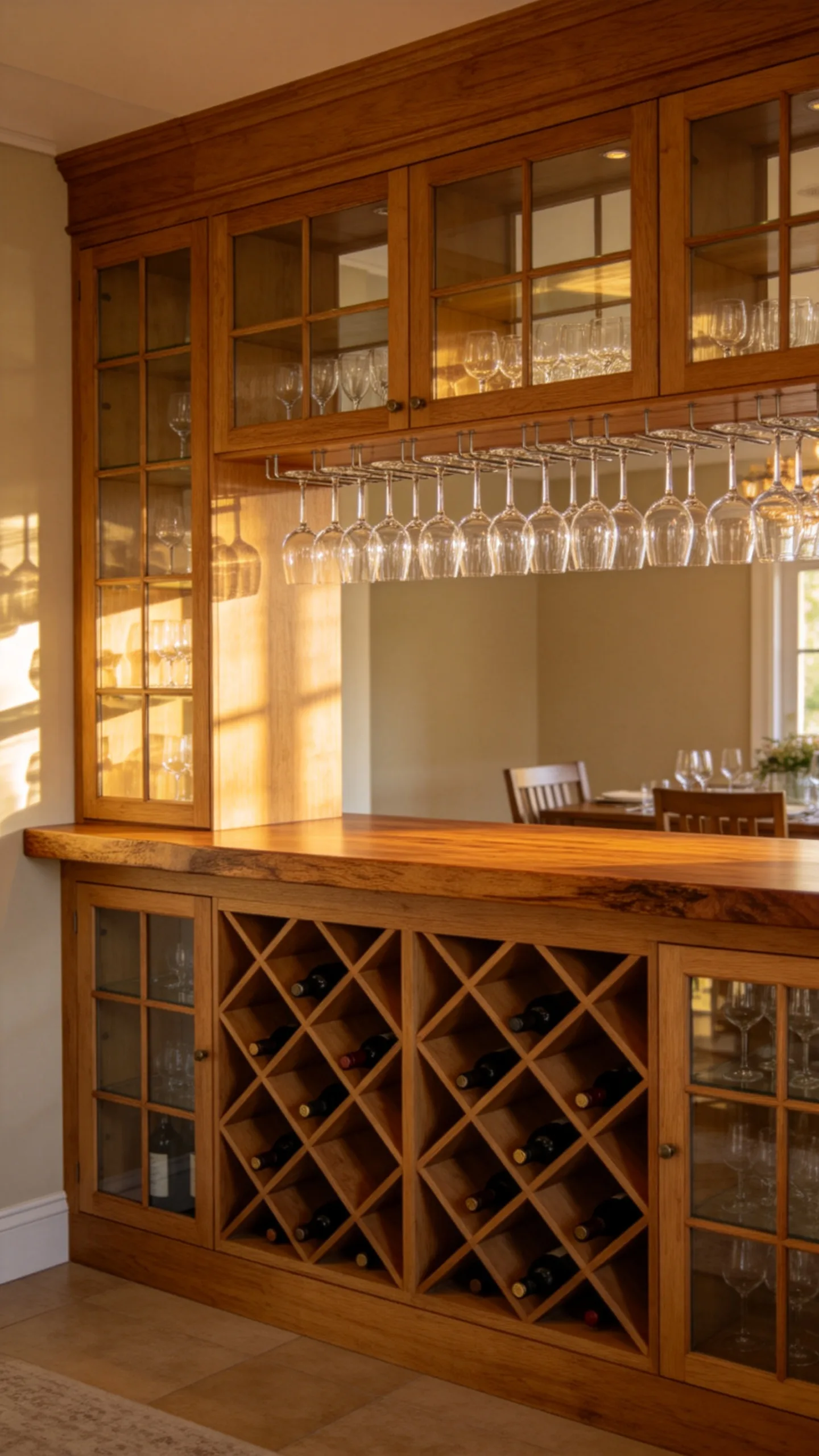 4. Built-In Wine Rack and Tasting Counter