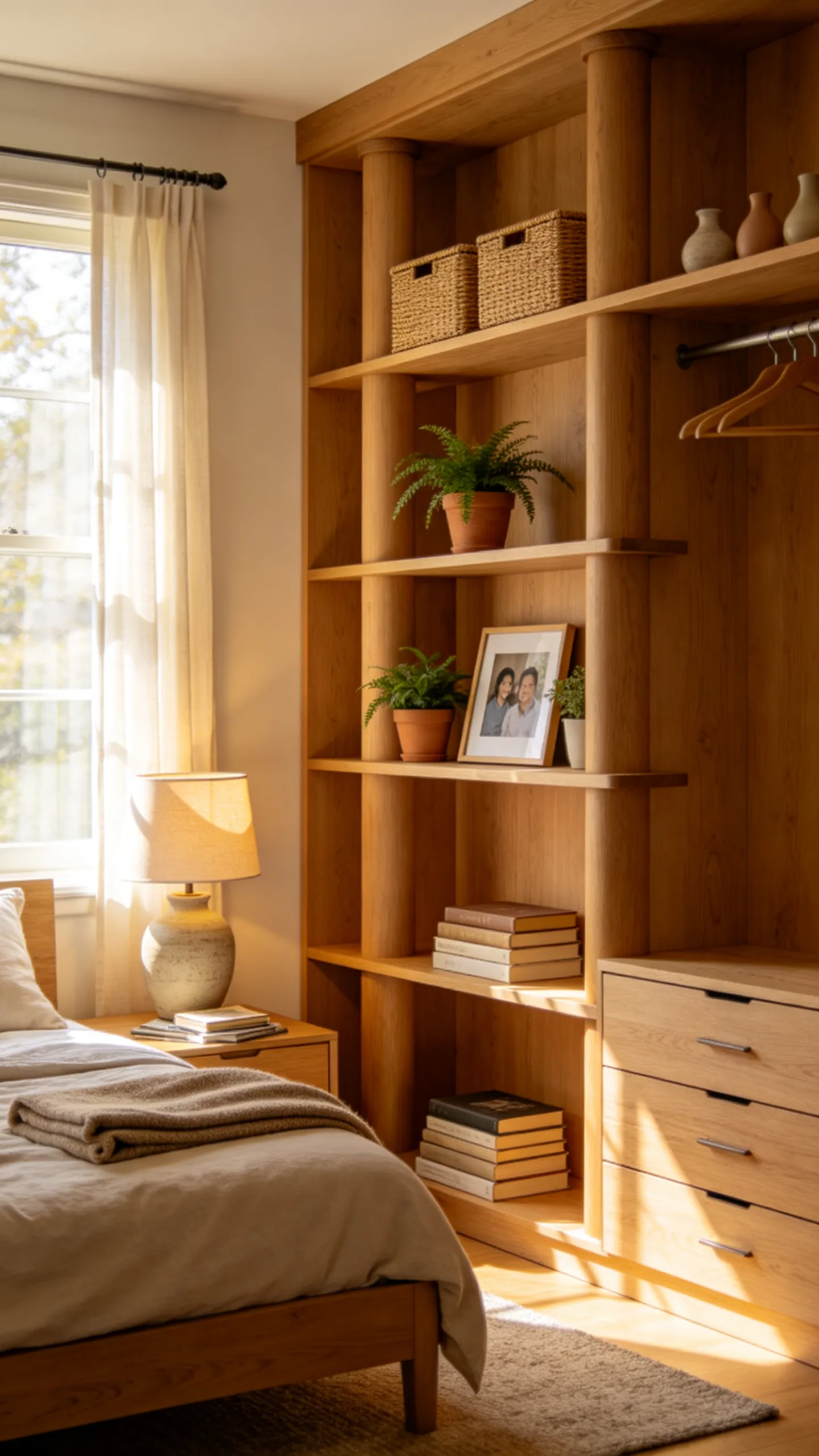 4. Floor-to-Ceiling Narrow Column Bookcases