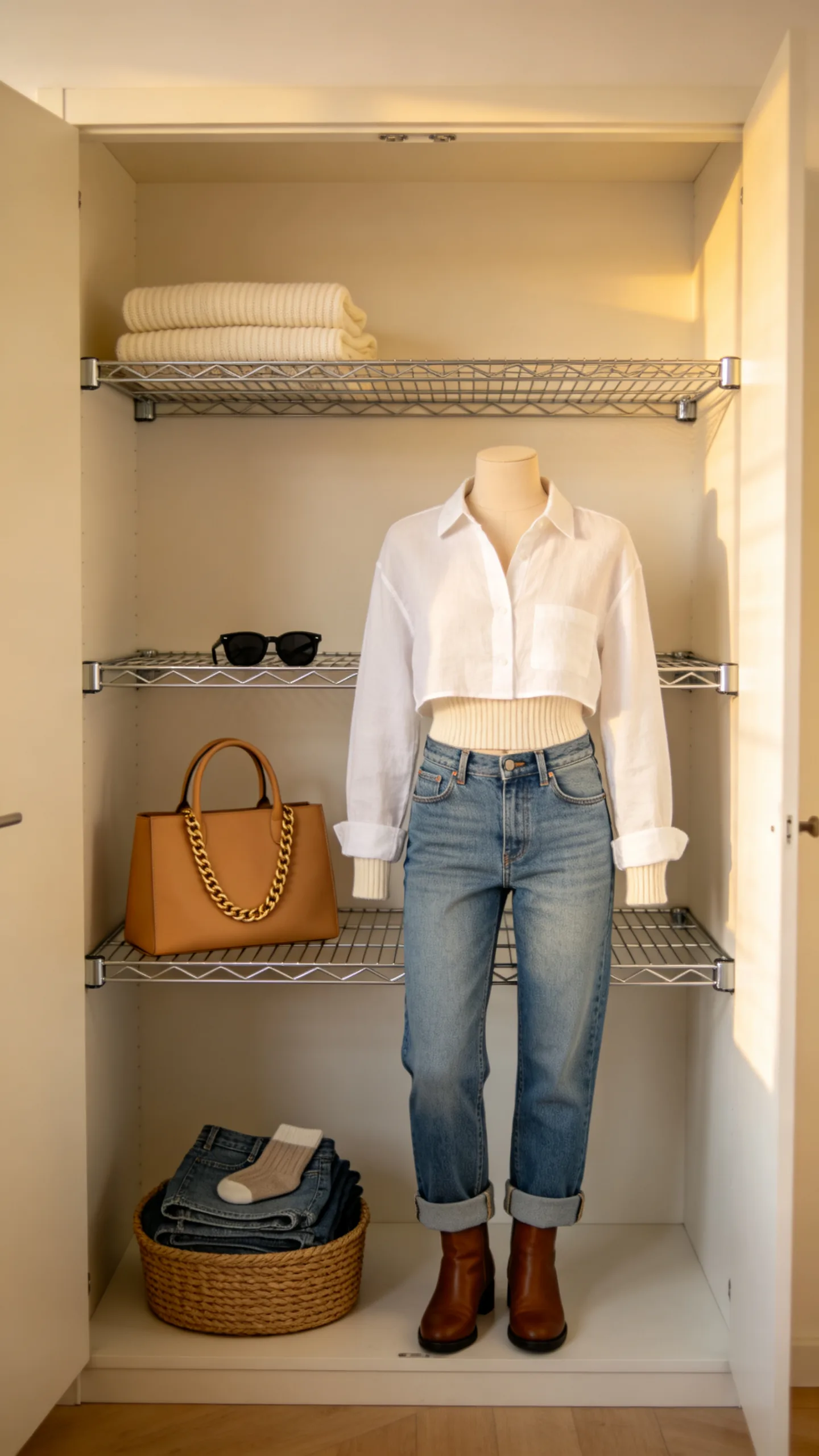 4. Tiered Wire Shelving for Small Closet Pantry Ideas