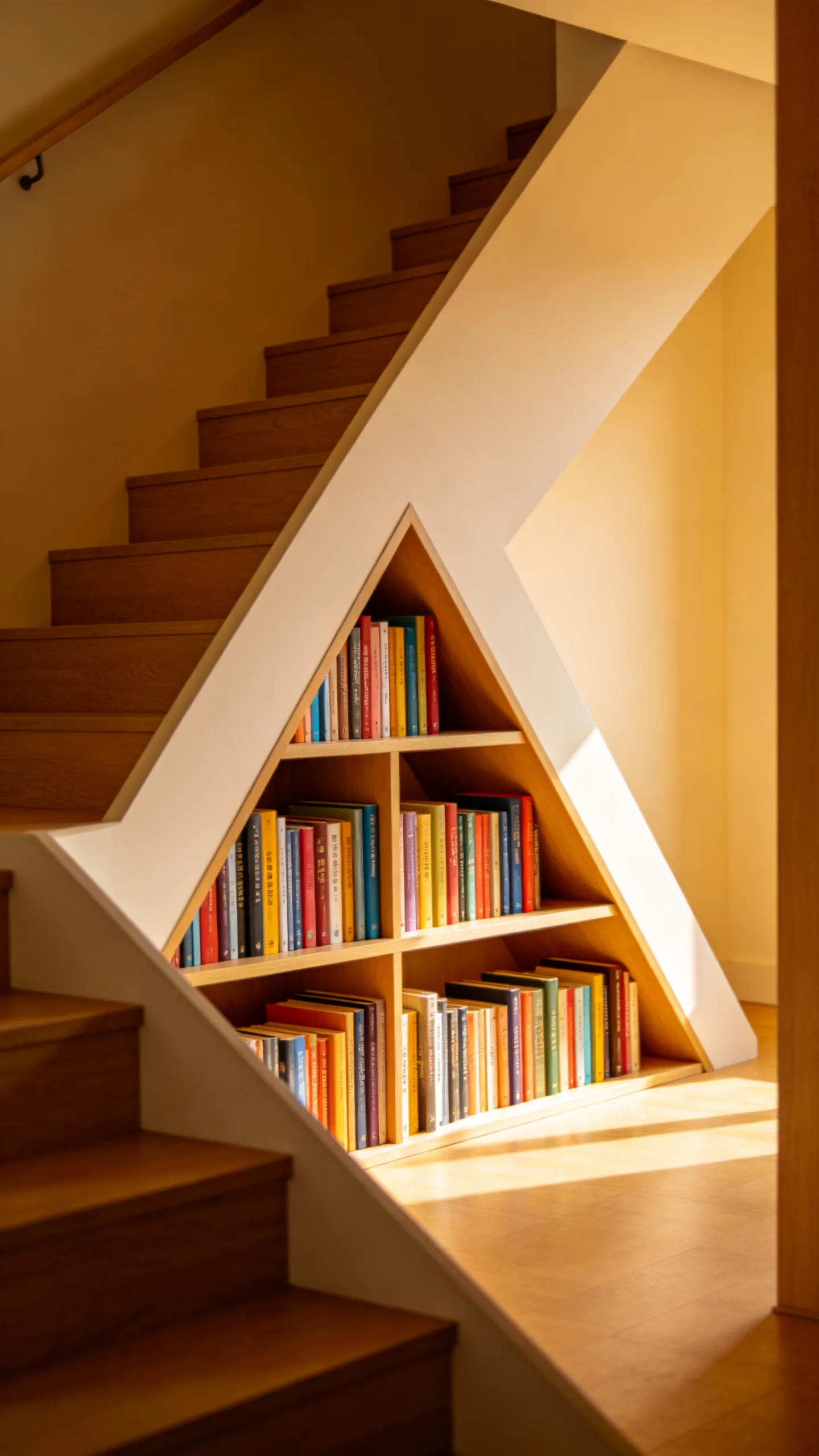 5. Under-Stair Custom Bookshelves