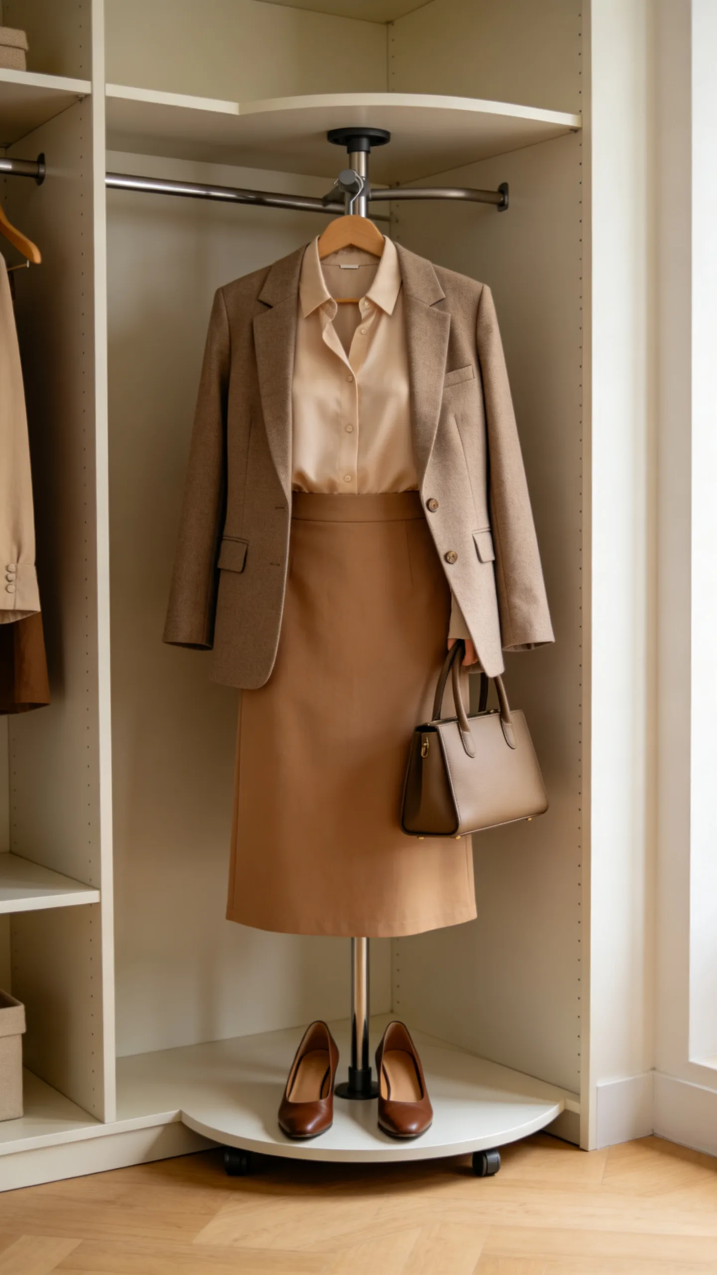 5. Slim Profile Corner Carousels for Small Walk-In Closets