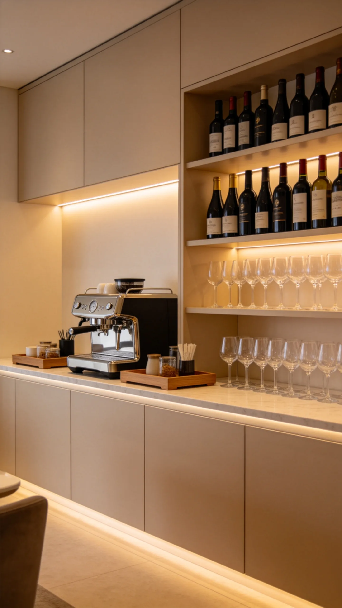 7. Dual Coffee and Wine Bar Setup