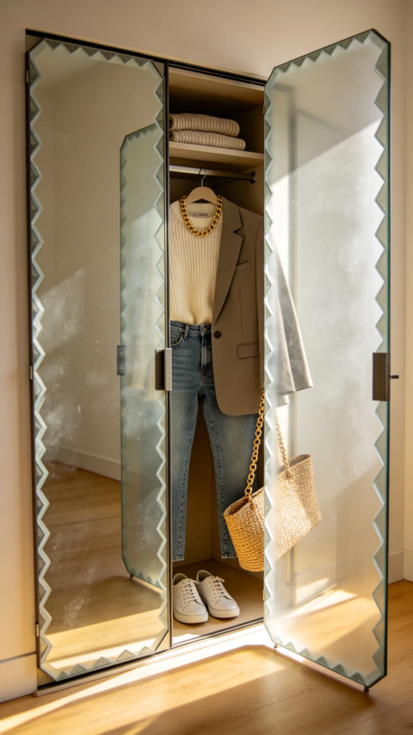 8. Sliding Mirrored Doors to Enhance Closet Ideas for Small Spaces