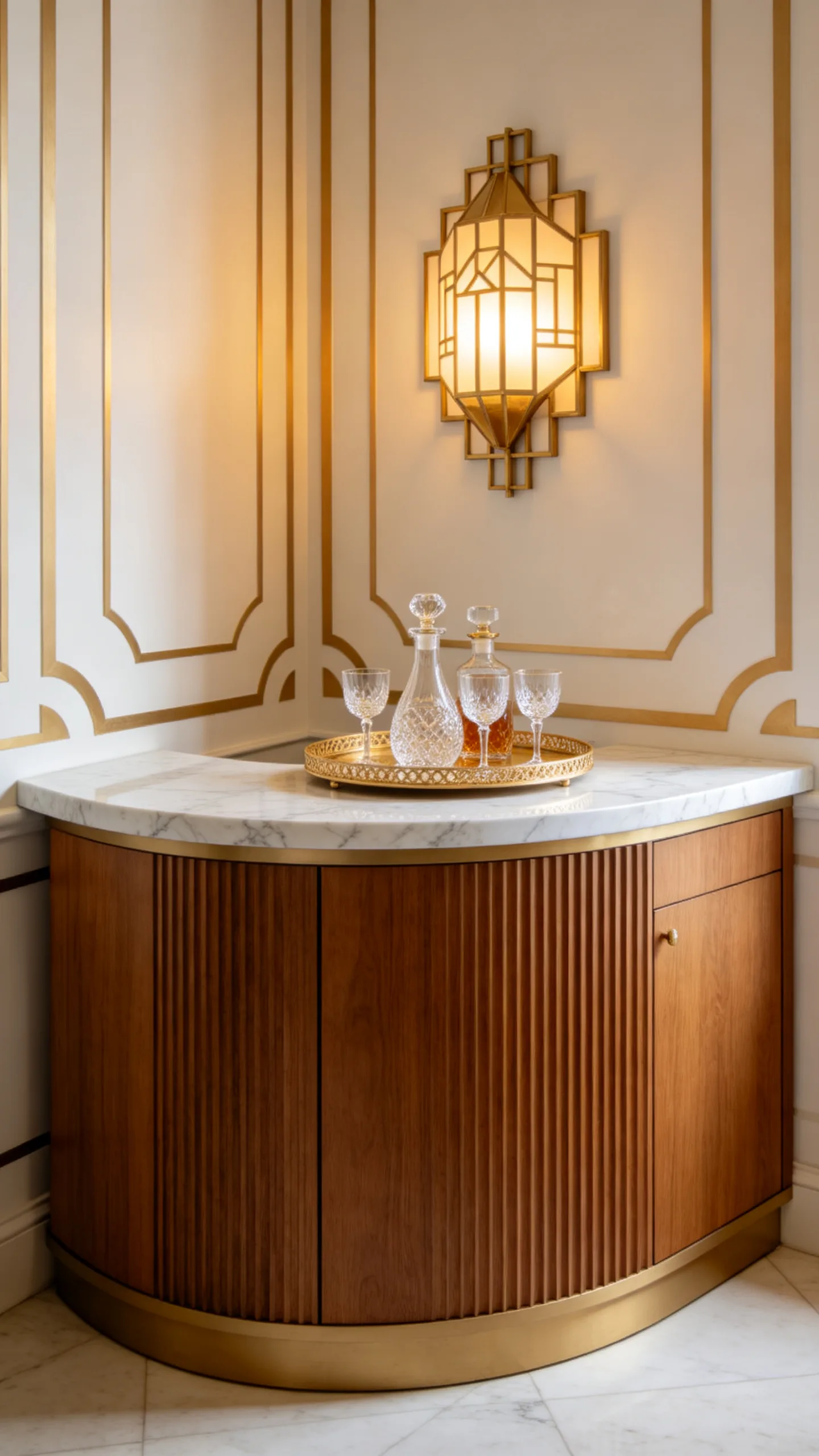 10. Glamorous Art Deco Gold and Marble Station