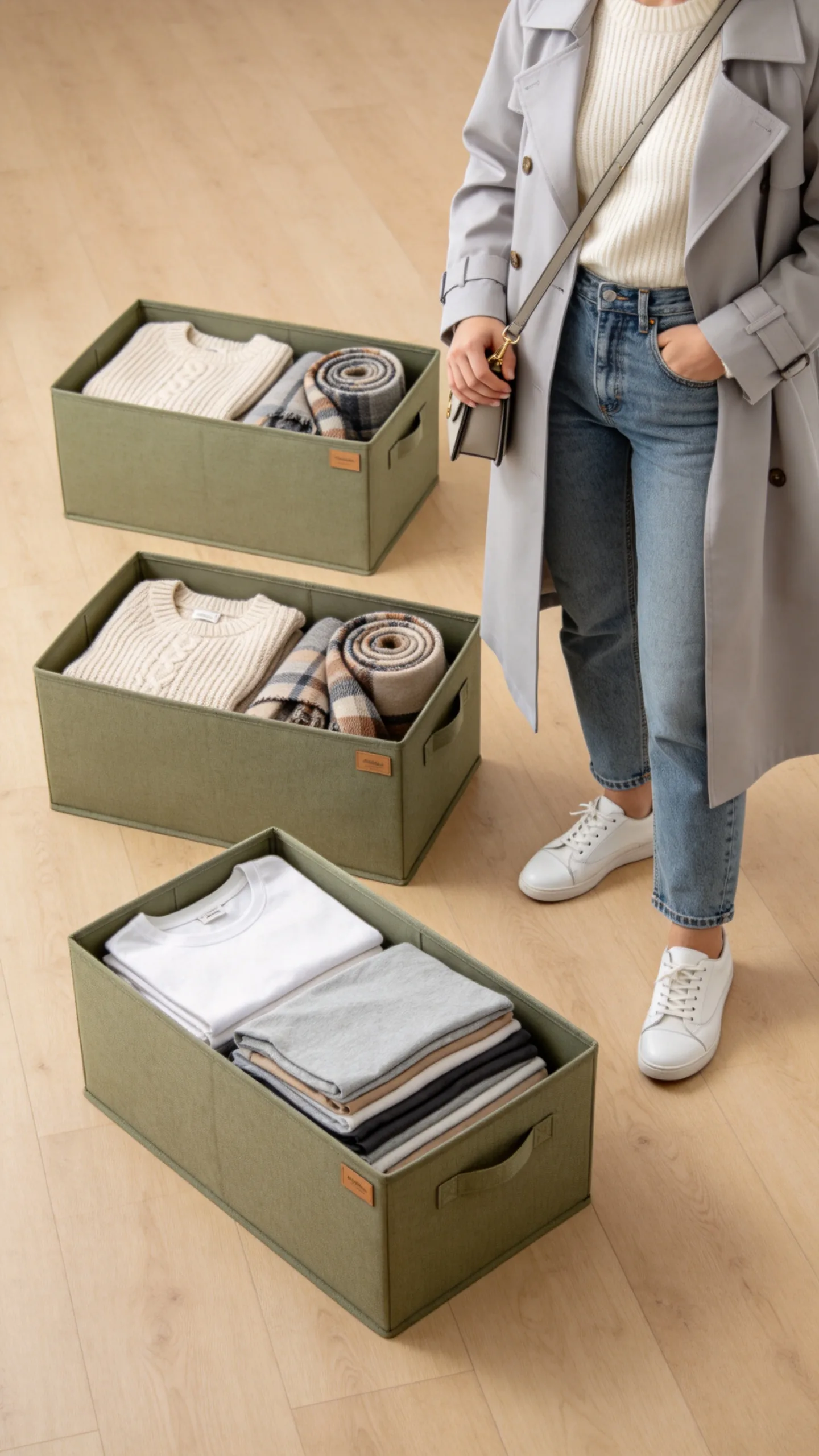 14. Uniform Fabric Bins for Cohesive Visual Storage