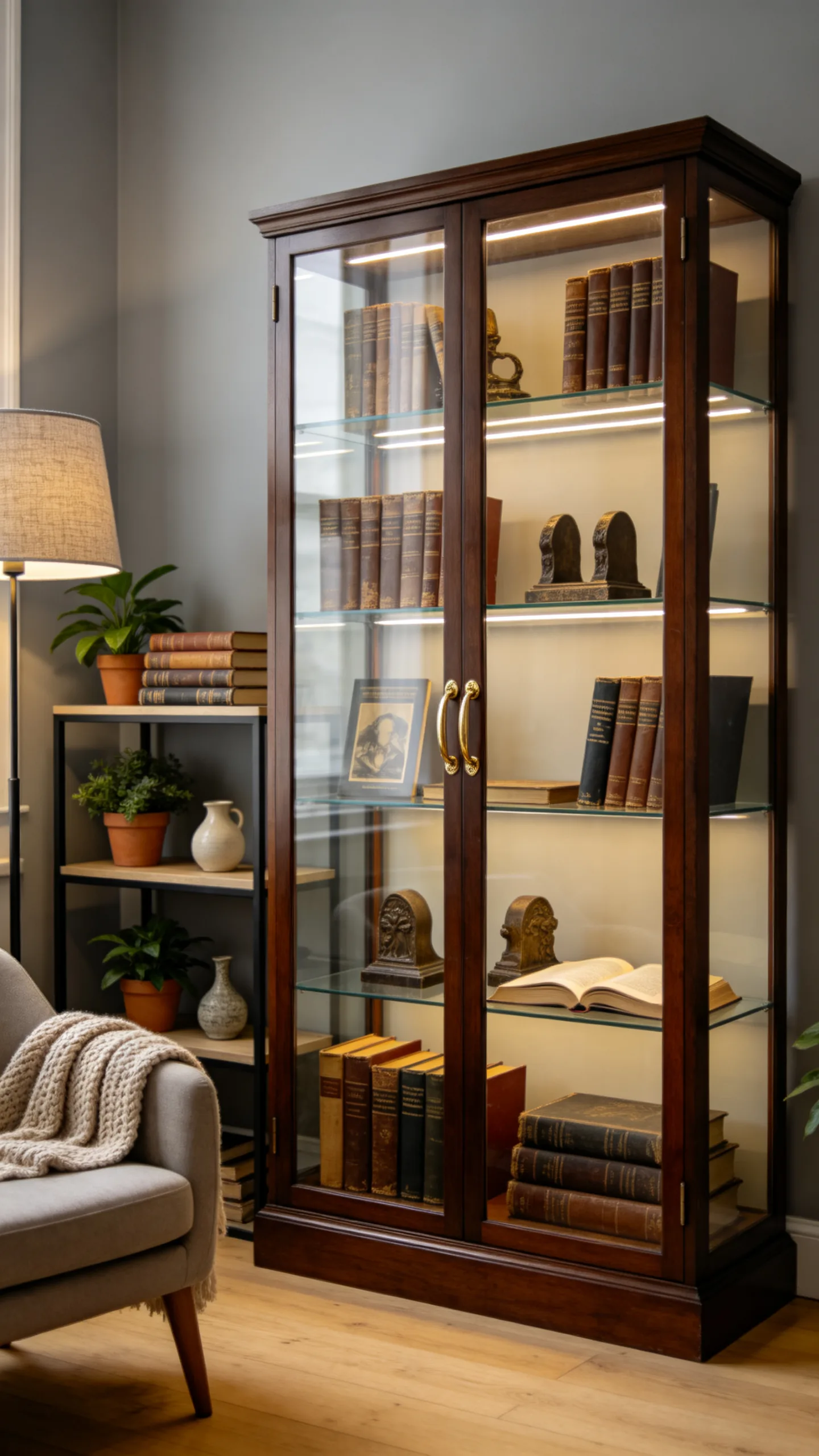 15. The Glass-Front Curio Cabinet for Dust-Free Rare Editions