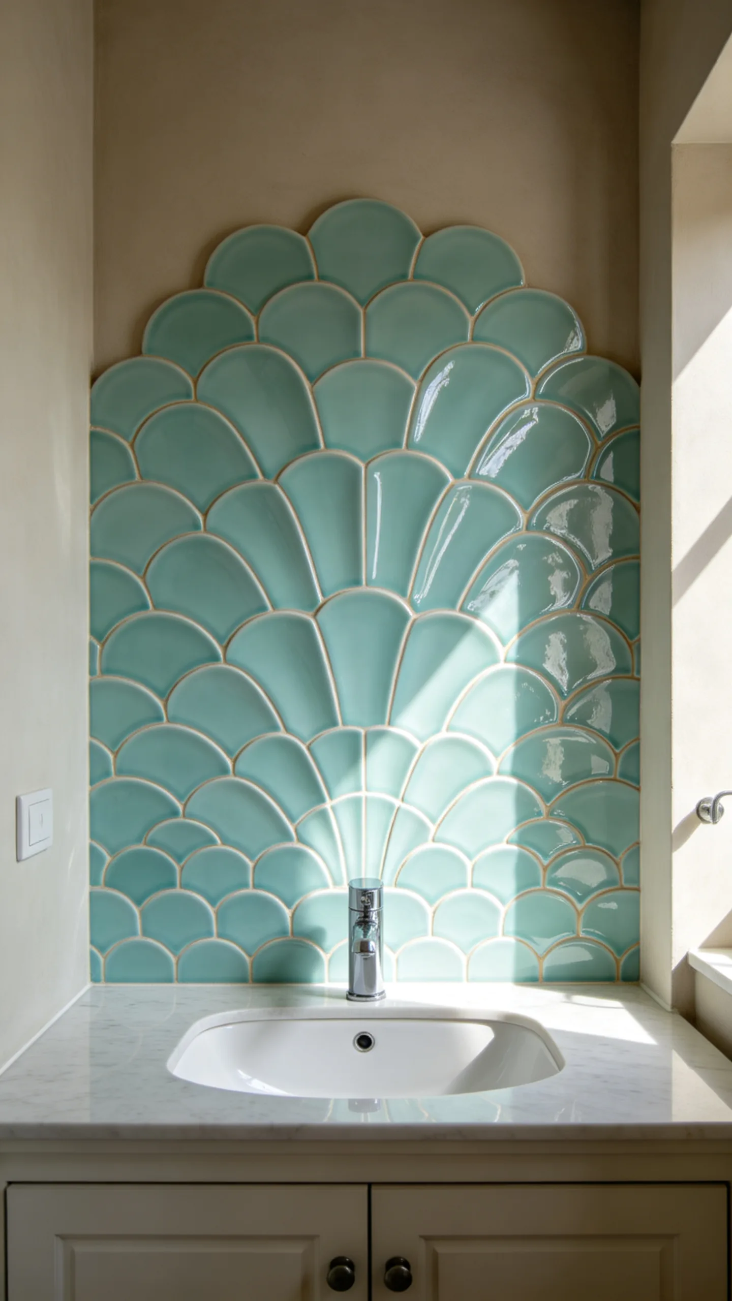 2. Add a Scalloped Tile Backsplash