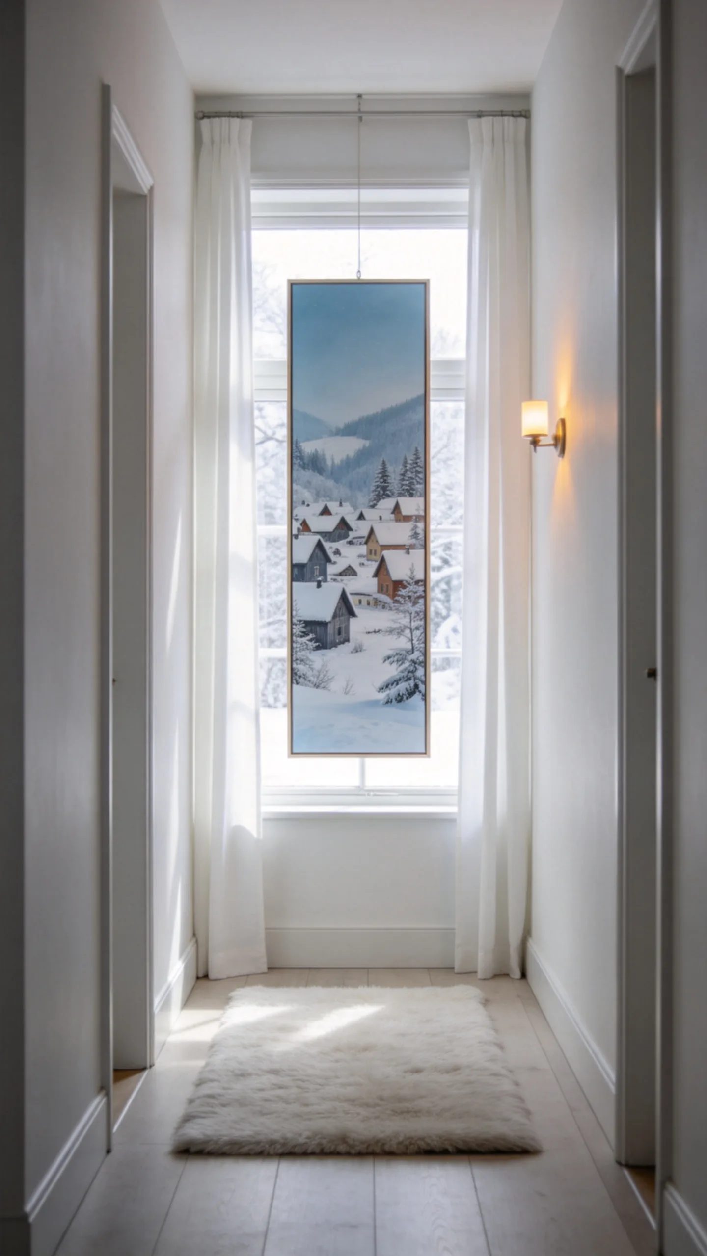 12. Snow-Covered Village Window Sign