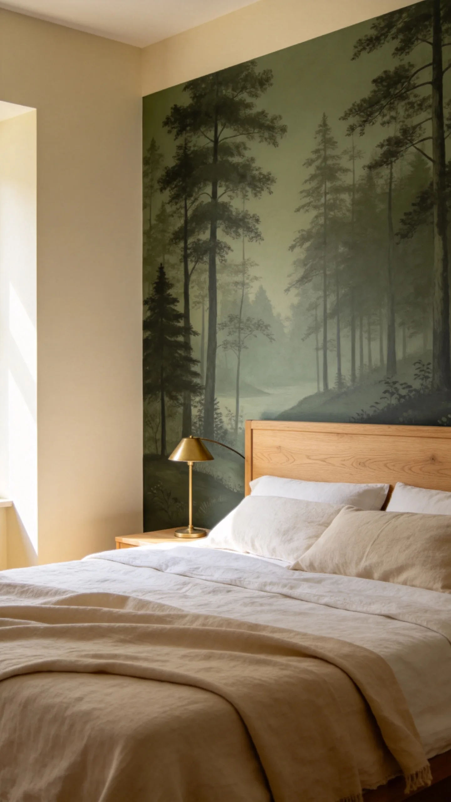 1. Paint a Soft Forest-Inspired Accent Wall