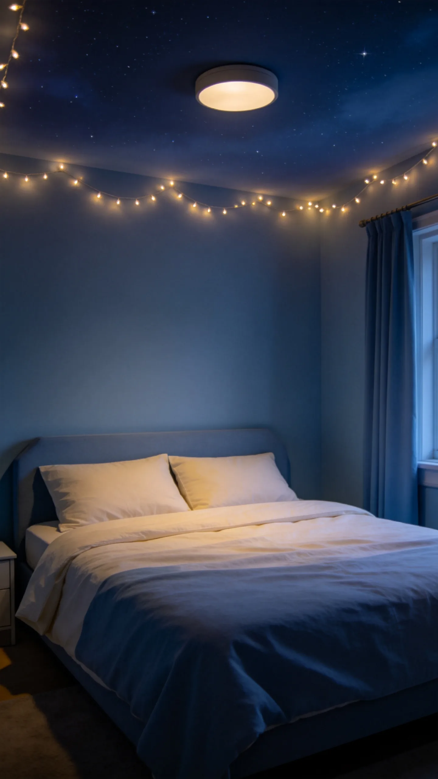 3. Create a Starry Ceiling With Warm Lights