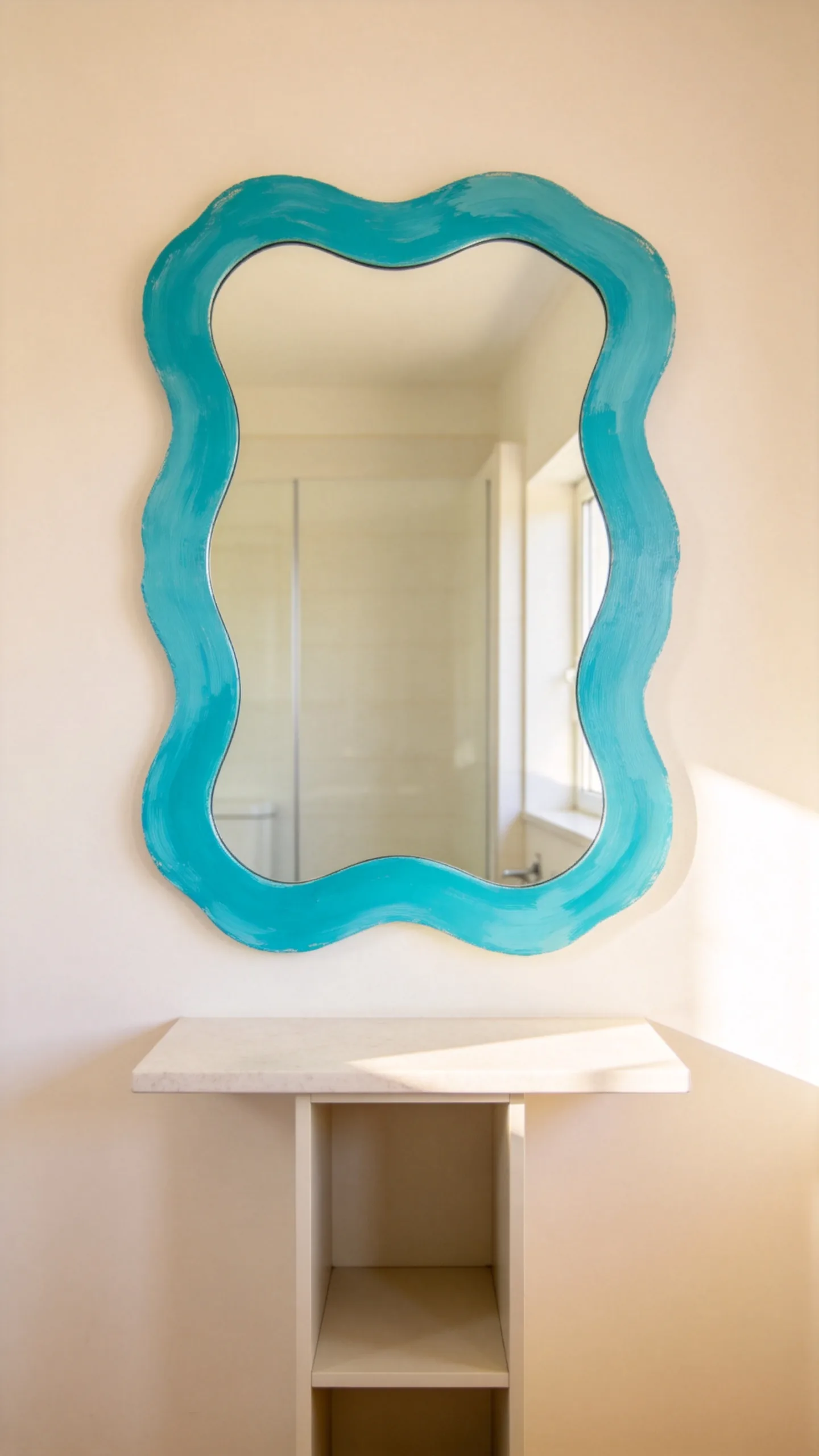 4. Frame the Mirror With a Wavy Border