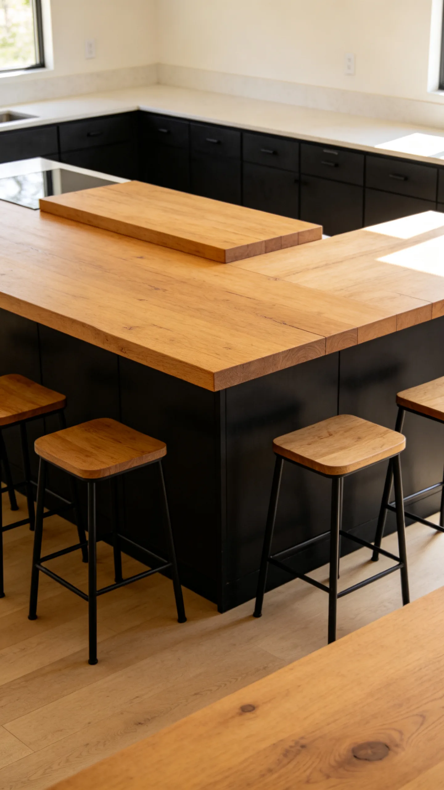 4. Frame a Wood Island With a Black Base